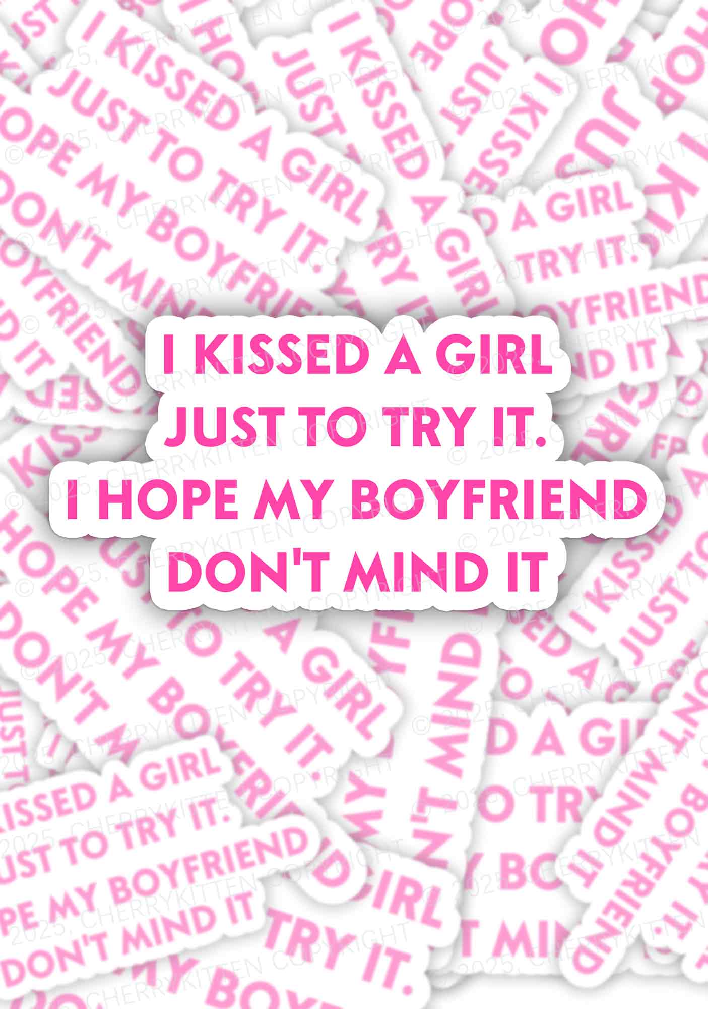 I Just Kissed A Girl Pride 1Pc Y2K Sticker Cherrykitten