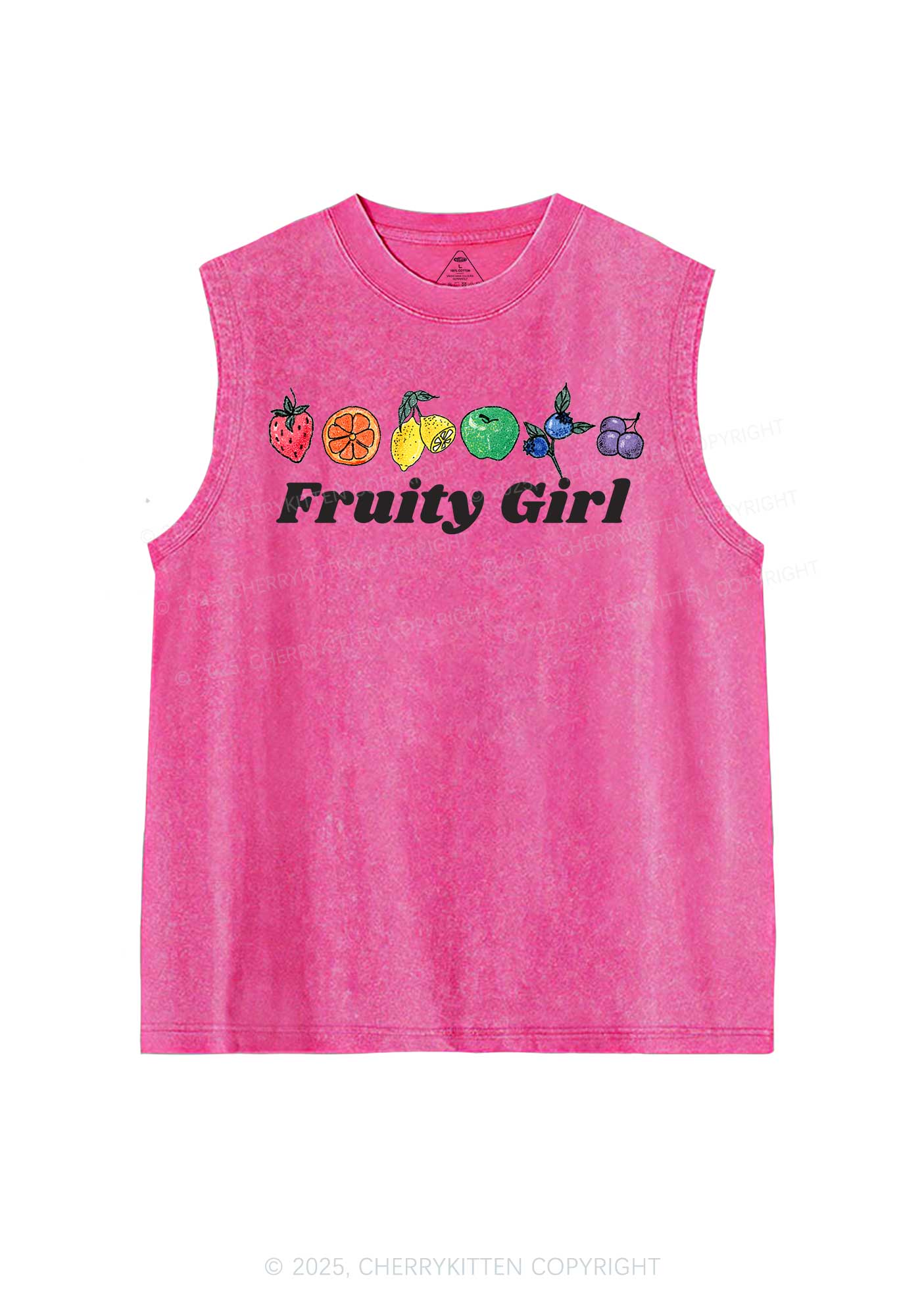 Fruity Girl Y2K Washed Muscle Tank Cherrykitten