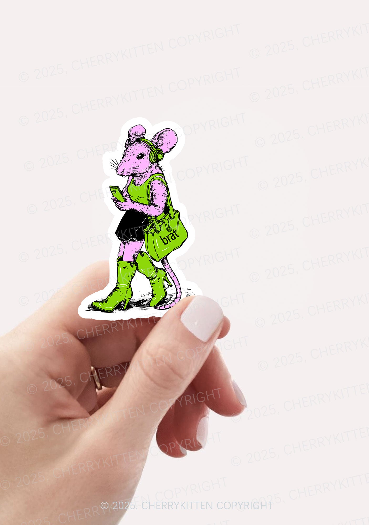 Brat Girl 1Pc Y2K Sticker Cherrykitten