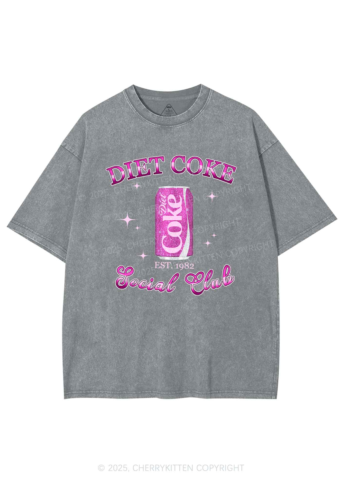 Diet Coke Social Club Y2K Shirts Washed Tee Cherrykitten