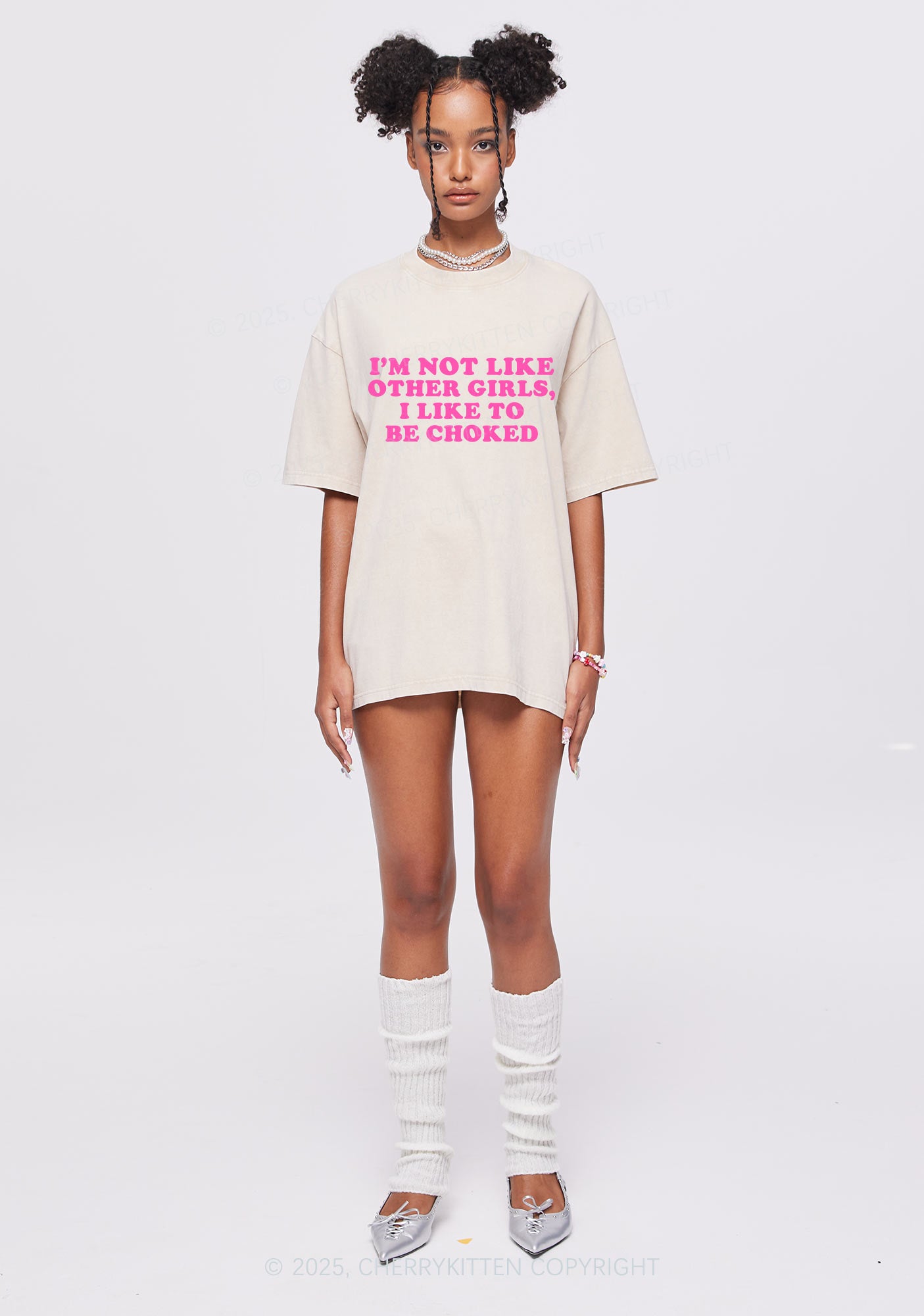I Like To Be Choked Y2K Shirts Washed Tee Cherrykitten