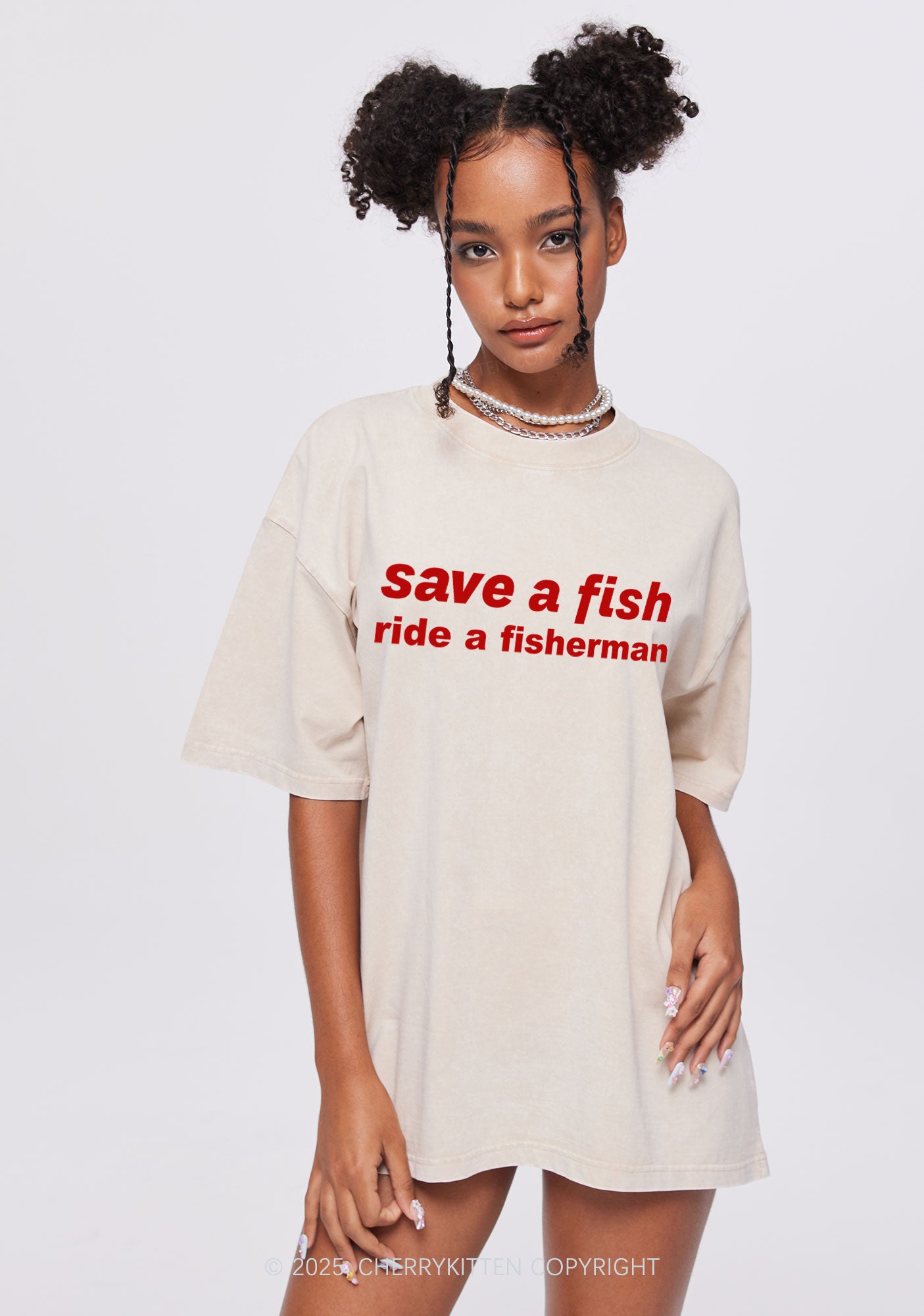 Save A Fish Y2K Shirts Washed Tee Cherrykitten