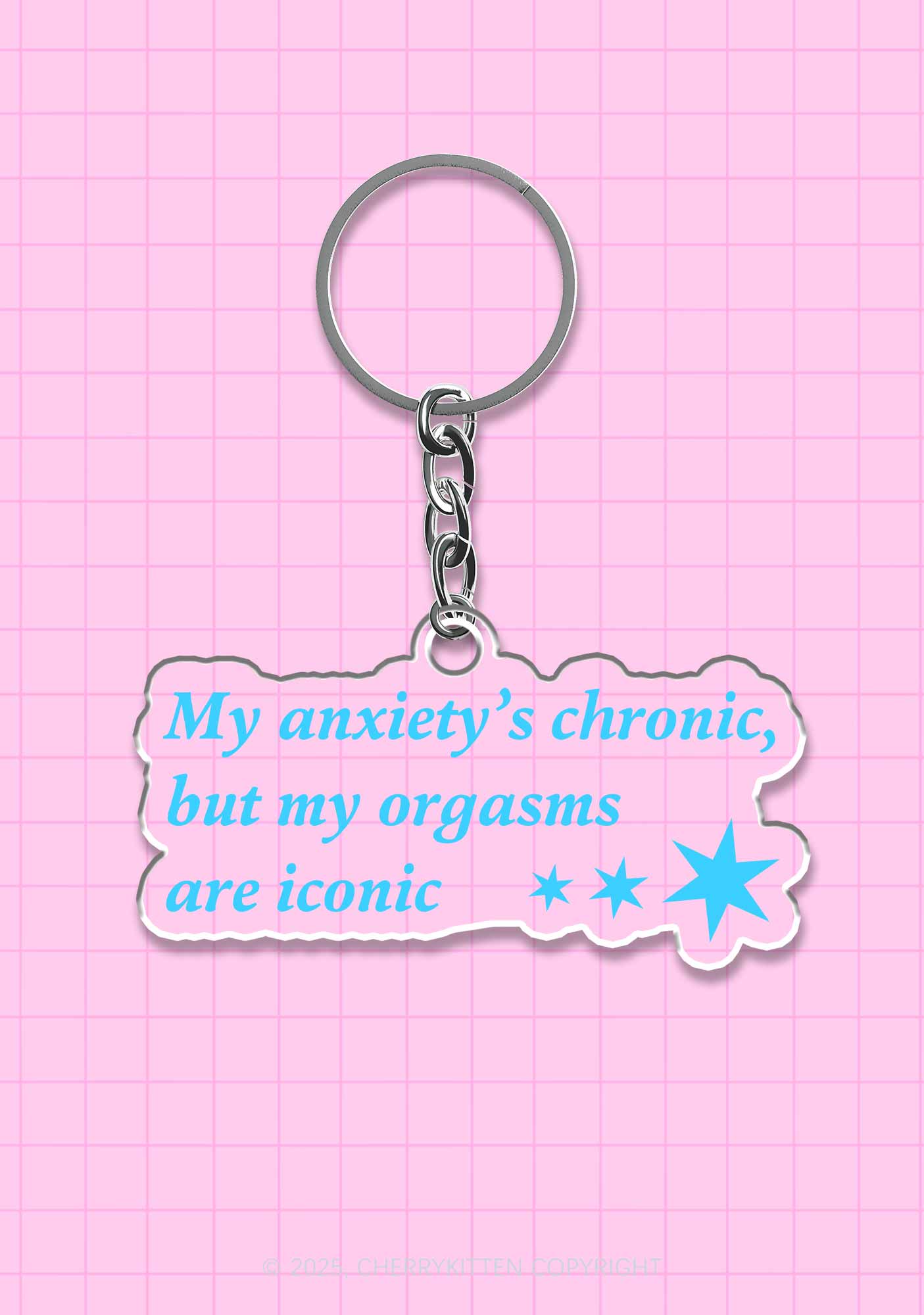 Anxiety Chronic 1Pc Y2K Keychain Cherrykitten