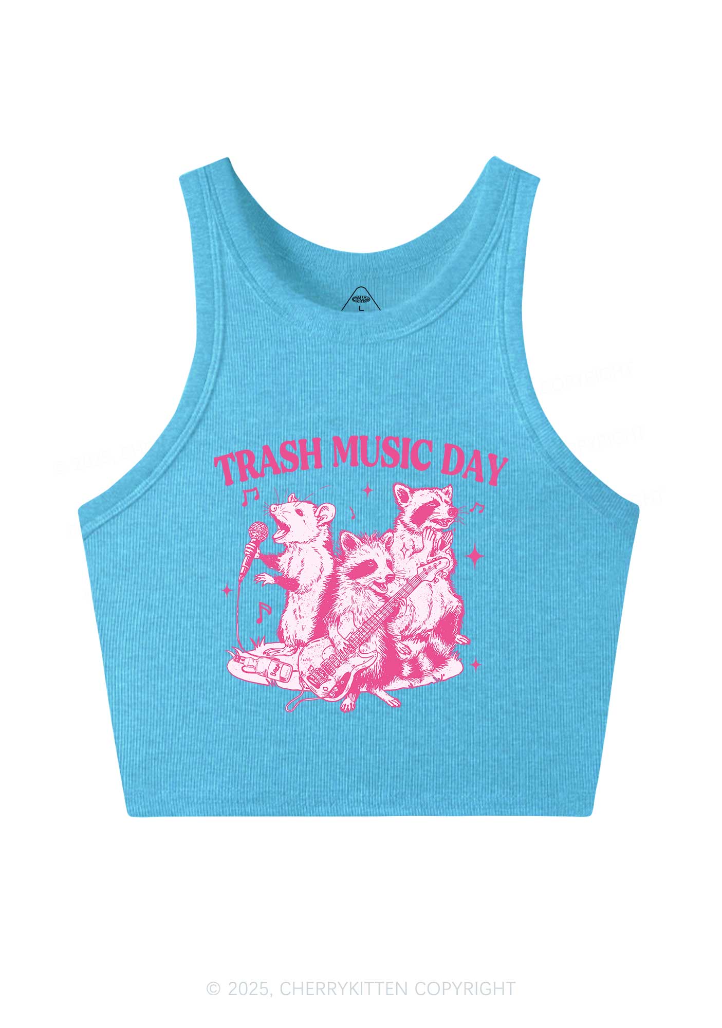 Trash Music Day Y2K Crop Tank Top Cherrykitten