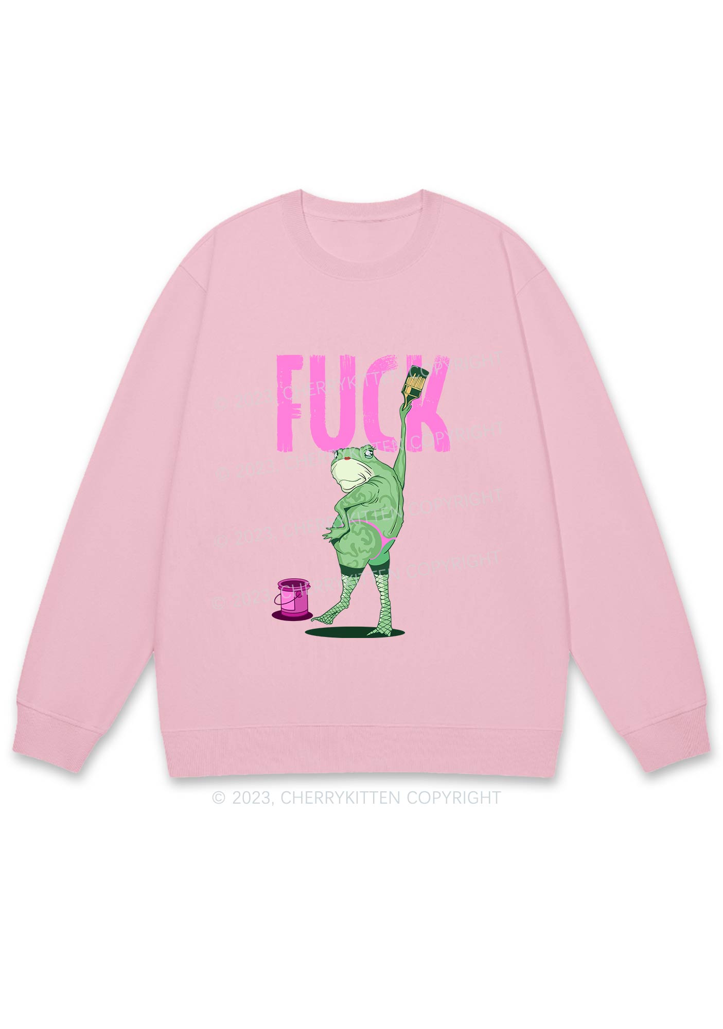 Frog Painting Fxck Y2K Sweatshirt Cherrykitten