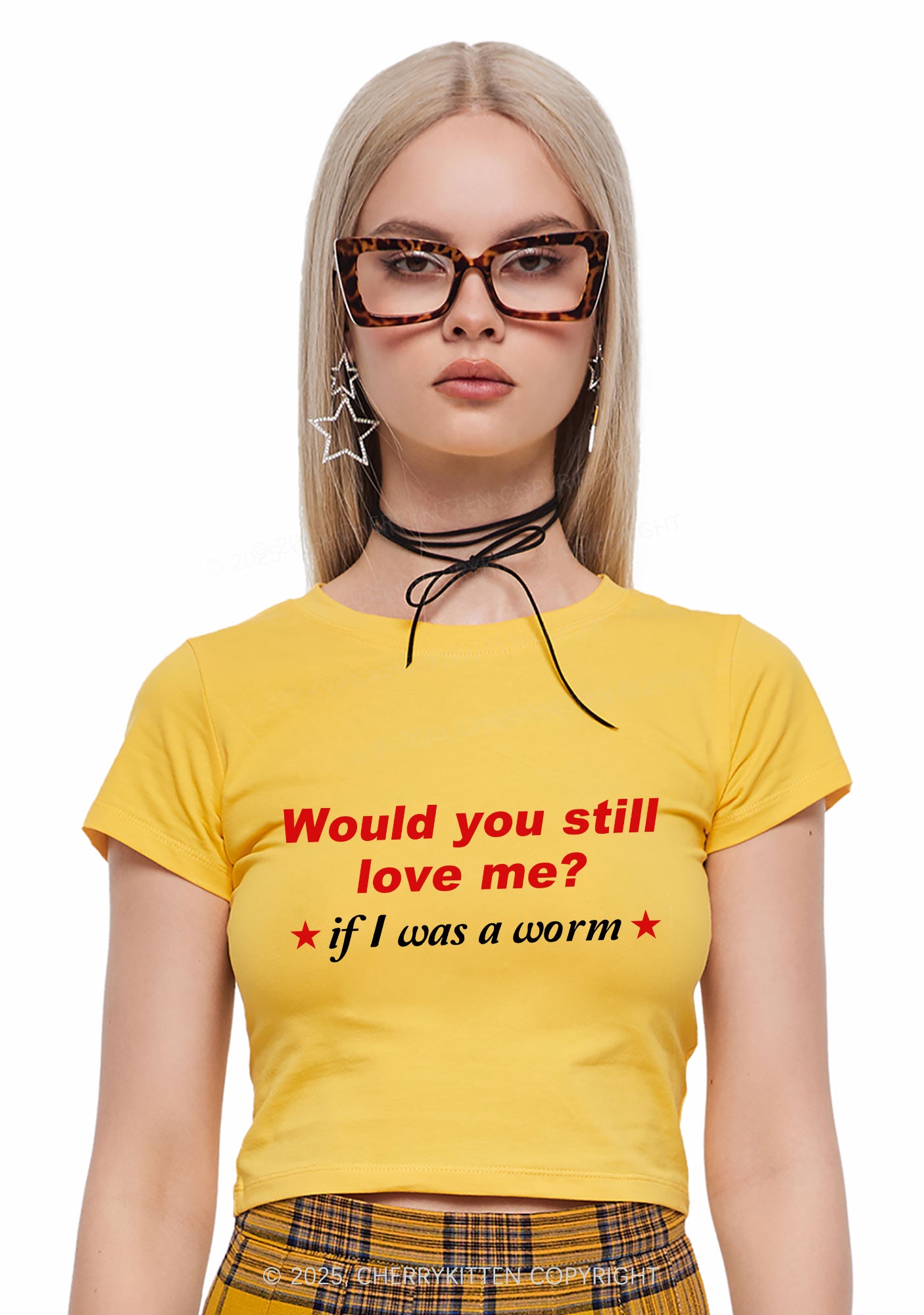 Would You Love Me Y2K Baby Tee Cherrykitten