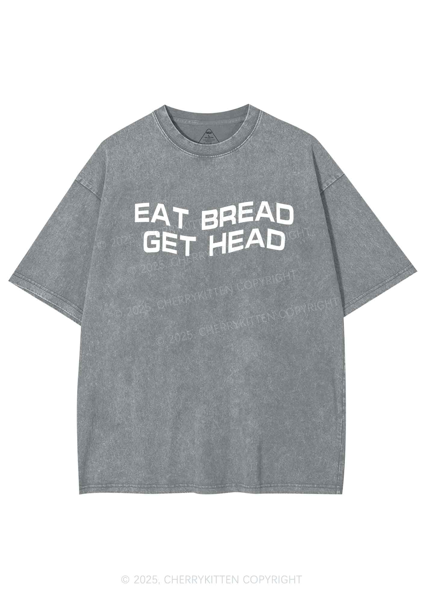 Eat Bread Get Head Y2K Shirts Washed Tee Cherrykitten