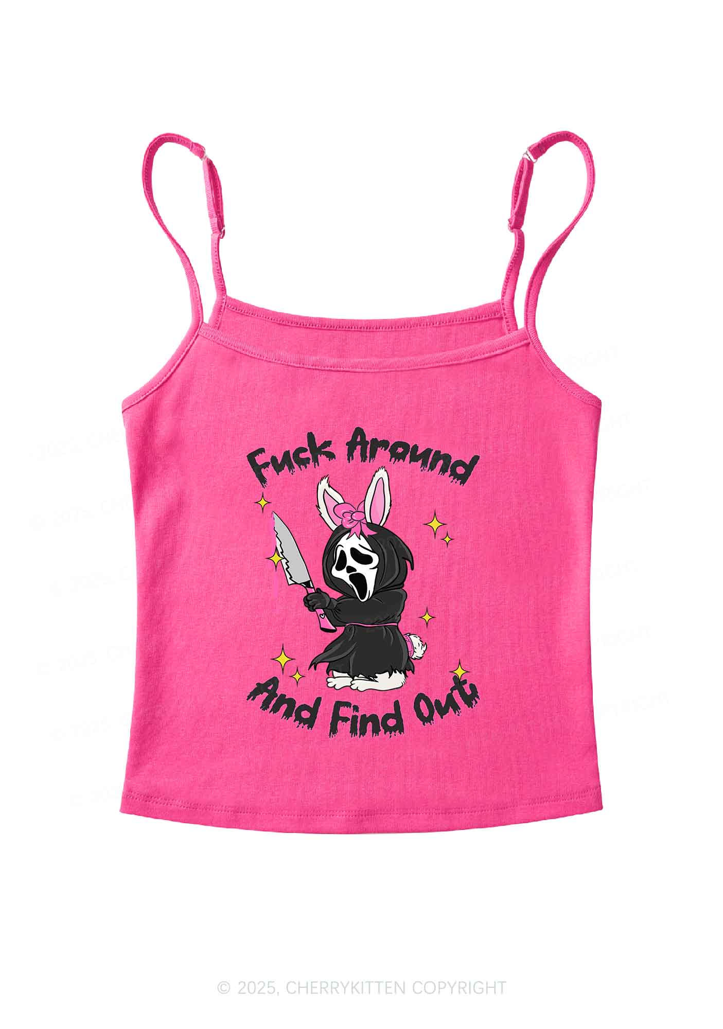 Halloween Fxxk Around Find Out Y2K Spaghetti Strap Cami Cherrykitten