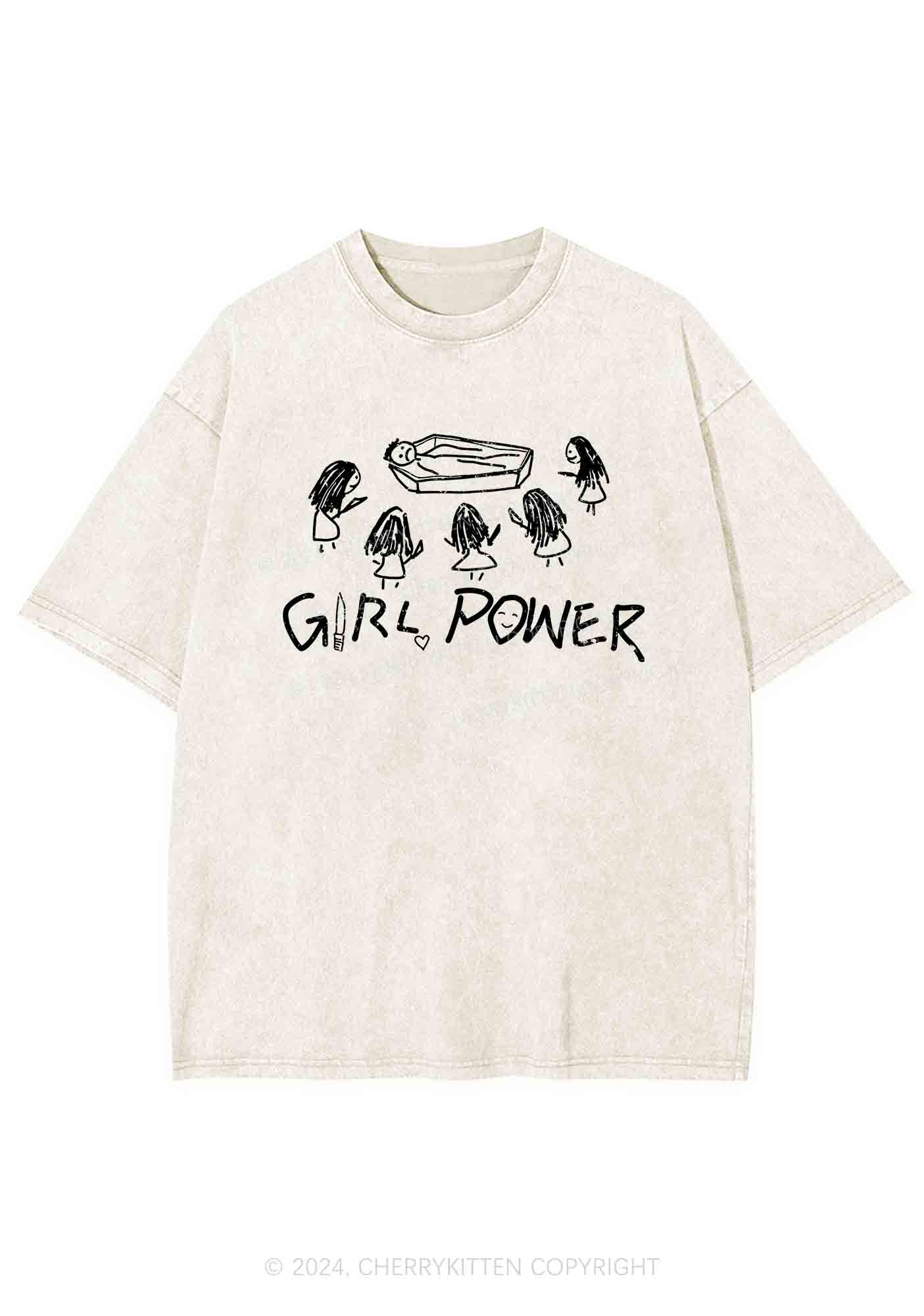 Girls Power Y2K Washed Tee Cherrykitten