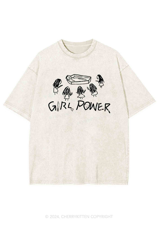 Girls Power Y2K Washed Tee Cherrykitten