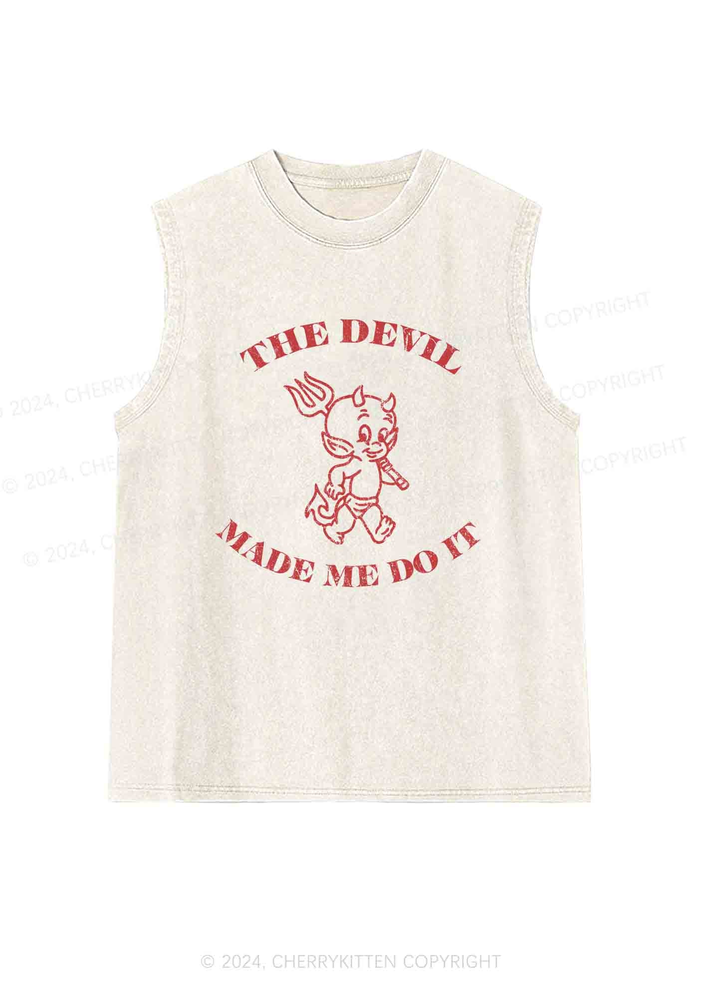 The Devil Made Me Do It Y2K Washed Tank Cherrykitten