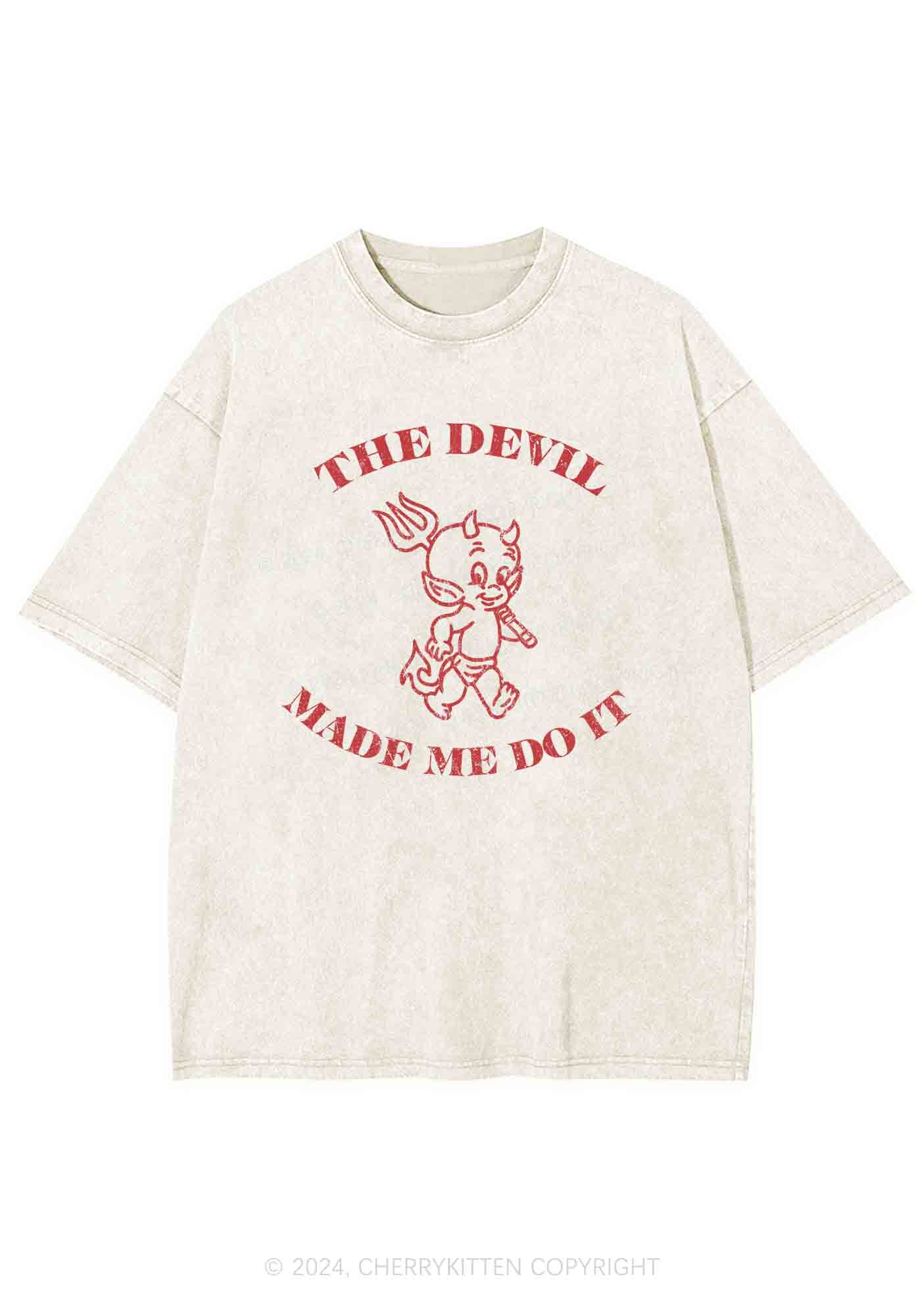 The Devil Made Me Do It Y2K Washed Tee Cherrykitten