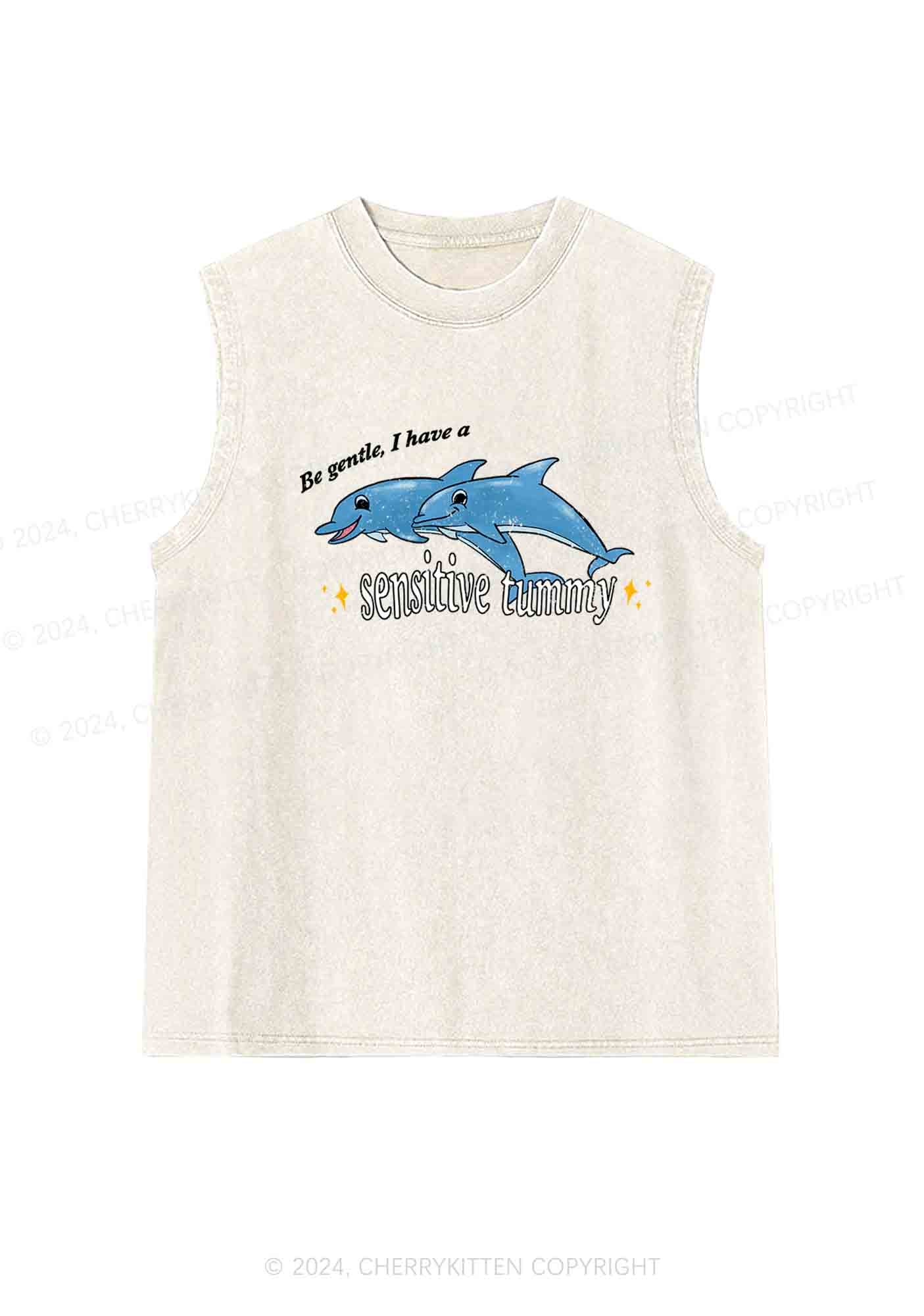 Sensitive Tummy Y2K Washed Tank Cherrykitten