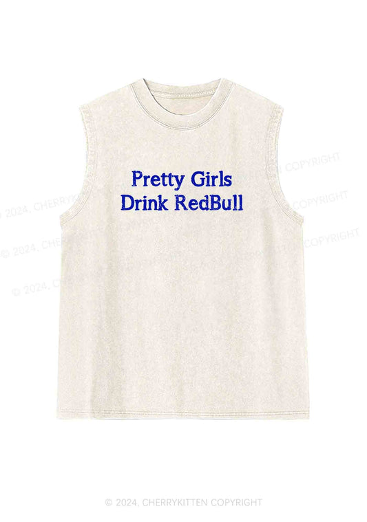 Pretty Girls Drink Red Y2K Washed Tank Cherrykitten