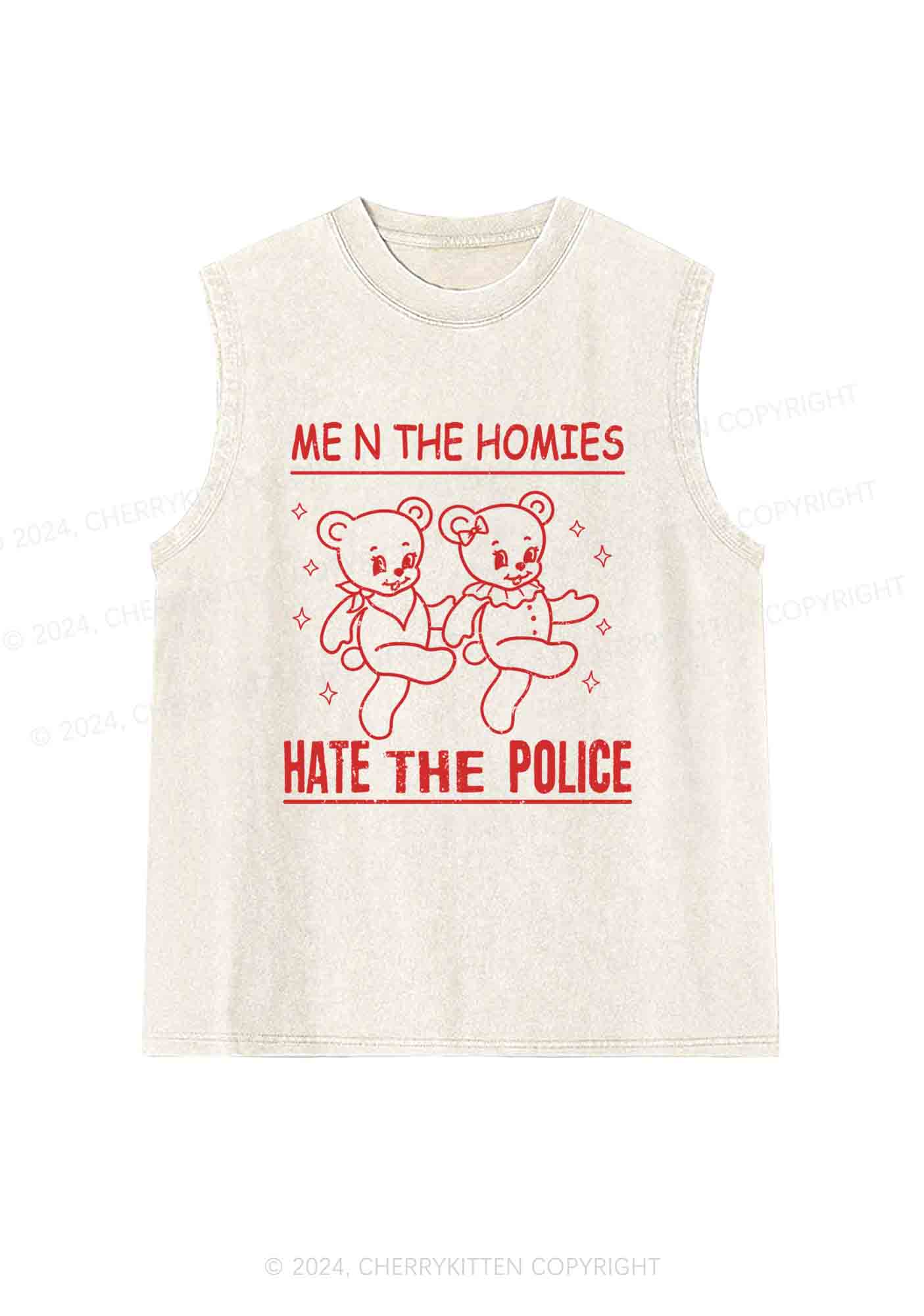 Hate The Police Y2K Washed Tank Cherrykitten