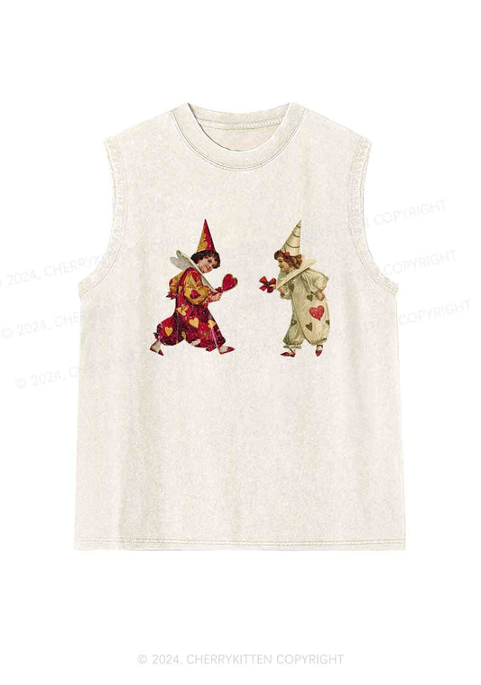 Heart Bow Knot Kids Y2K Washed Tank Cherrykitten