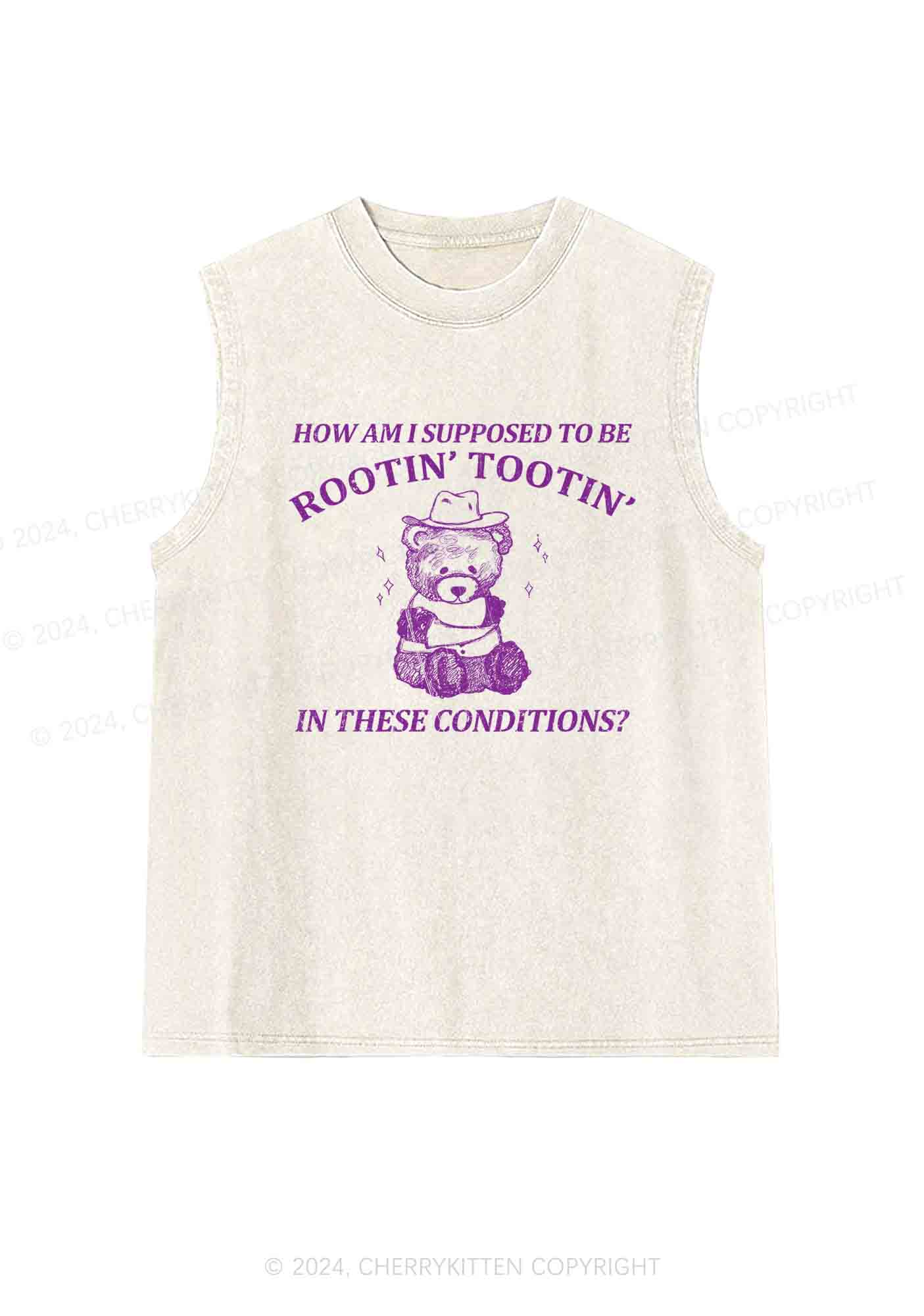 I Supposed To Be Rootin' Tootin' Y2K Washed Tank Cherrykitten