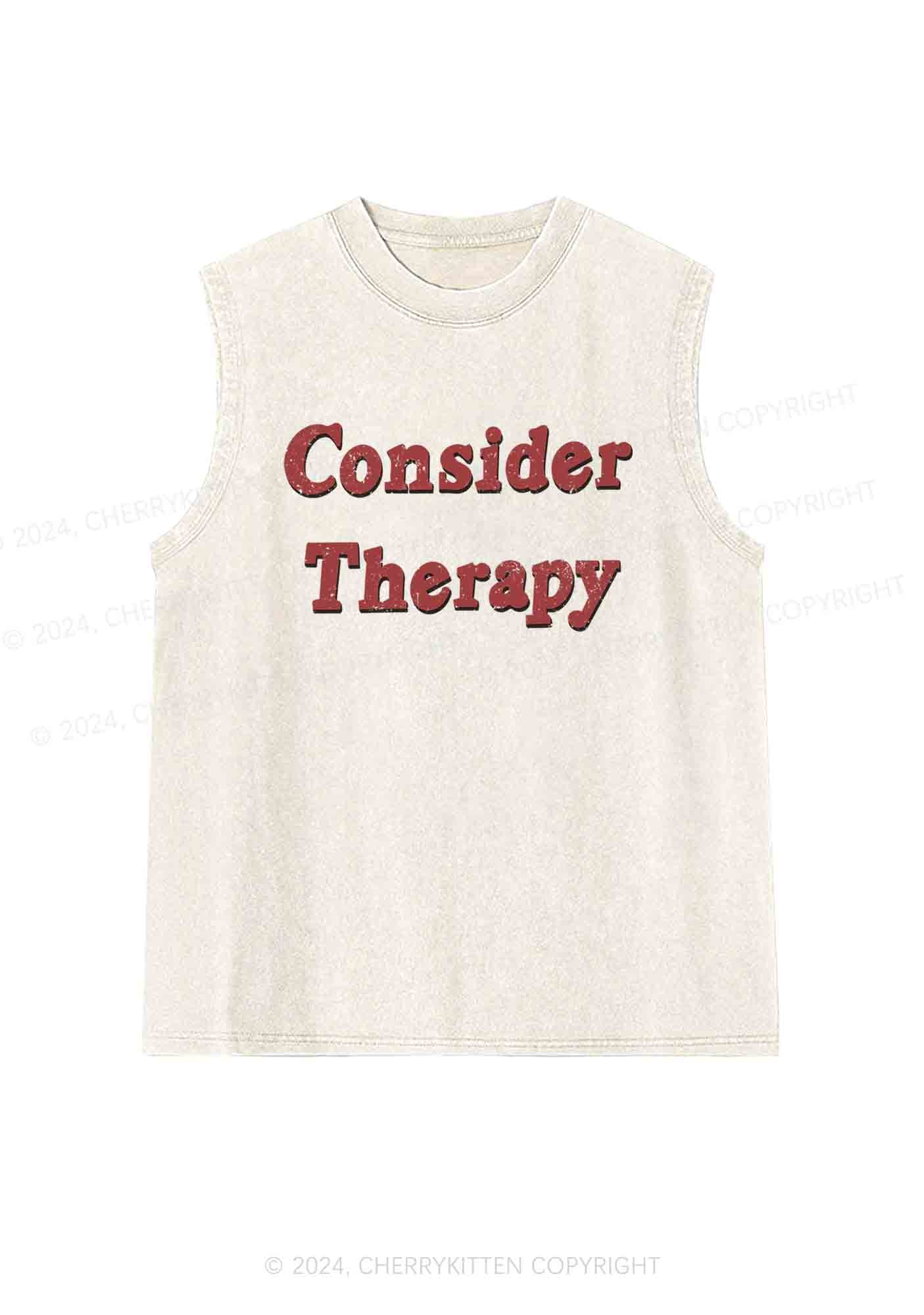 Consider Therapy Y2K Washed Tank Cherrykitten