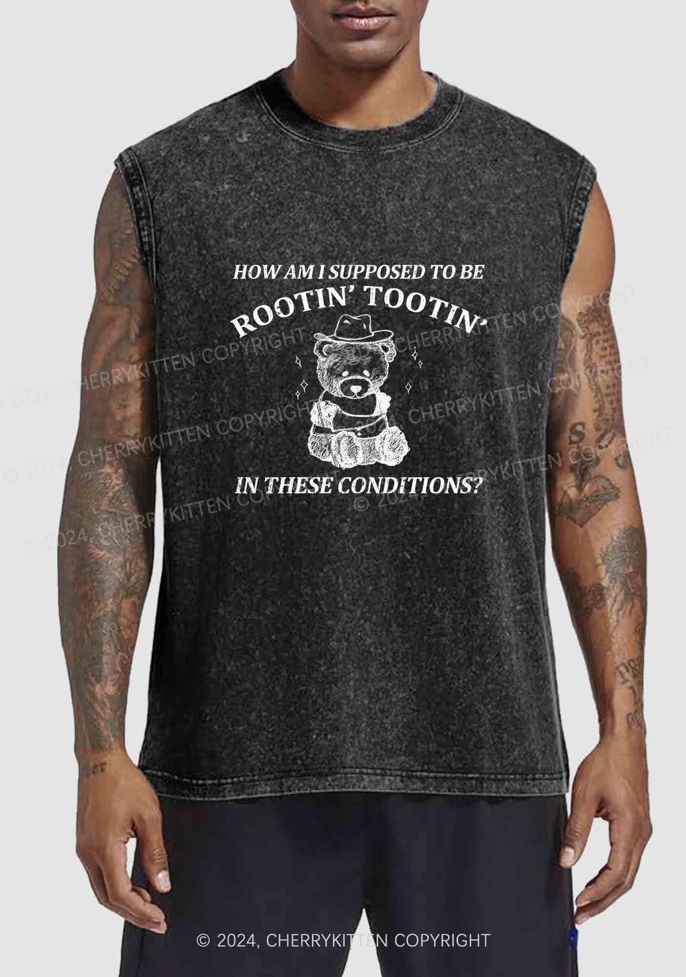I Supposed To Be Rootin' Tootin' Y2K Washed Tank Cherrykitten
