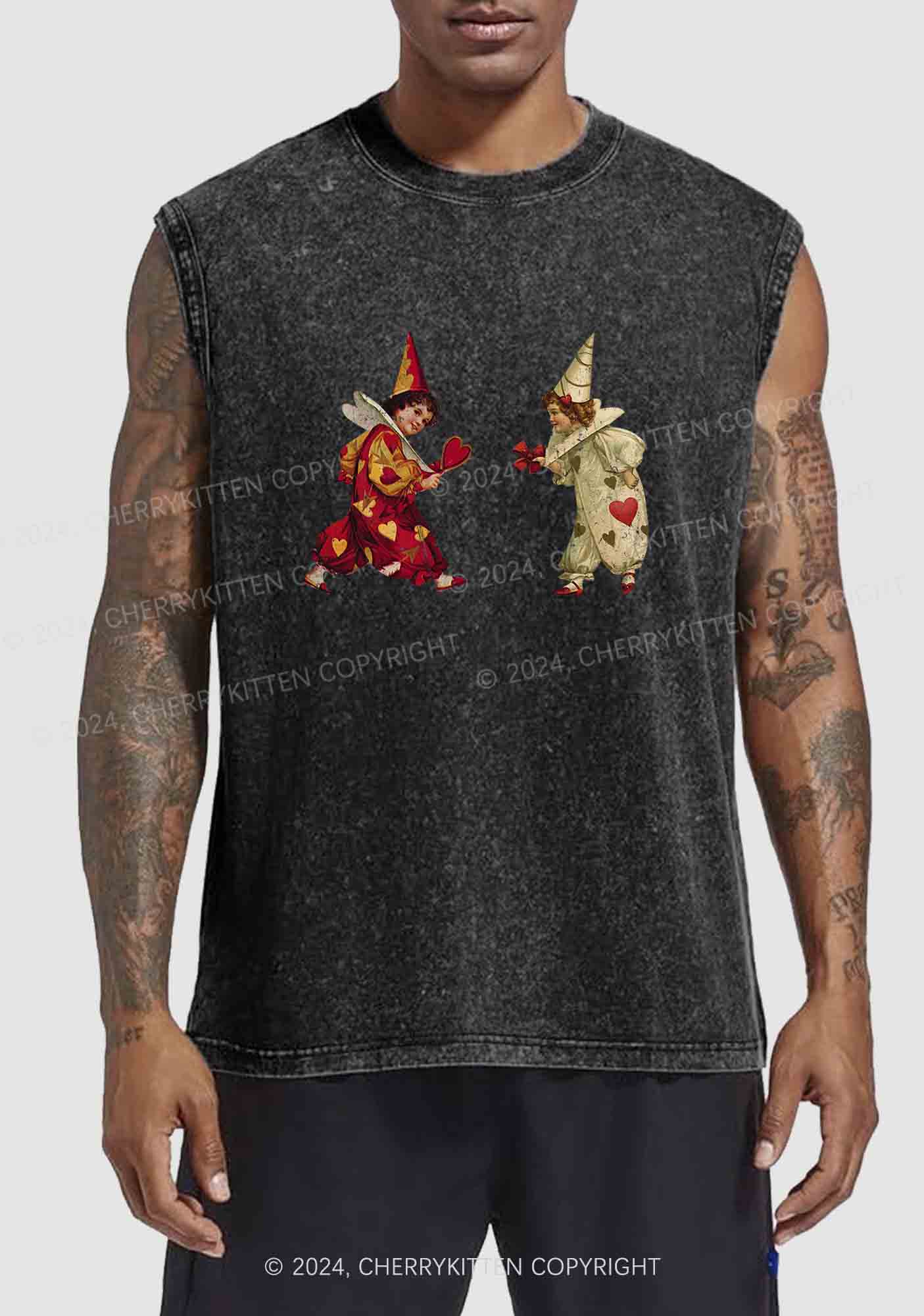 Heart Bow Knot Kids Y2K Washed Tank Cherrykitten
