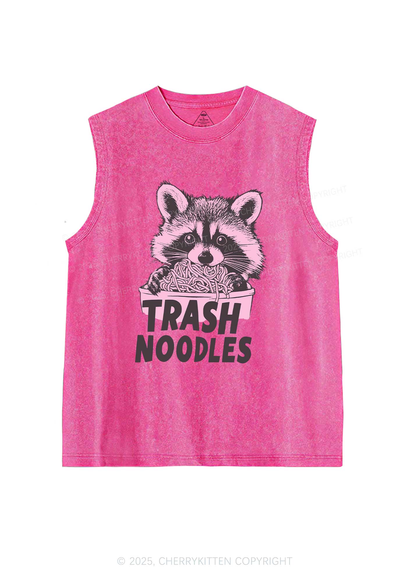 Raccoon Trash Noodles Y2K Washed Muscle Tank Cherrykitten