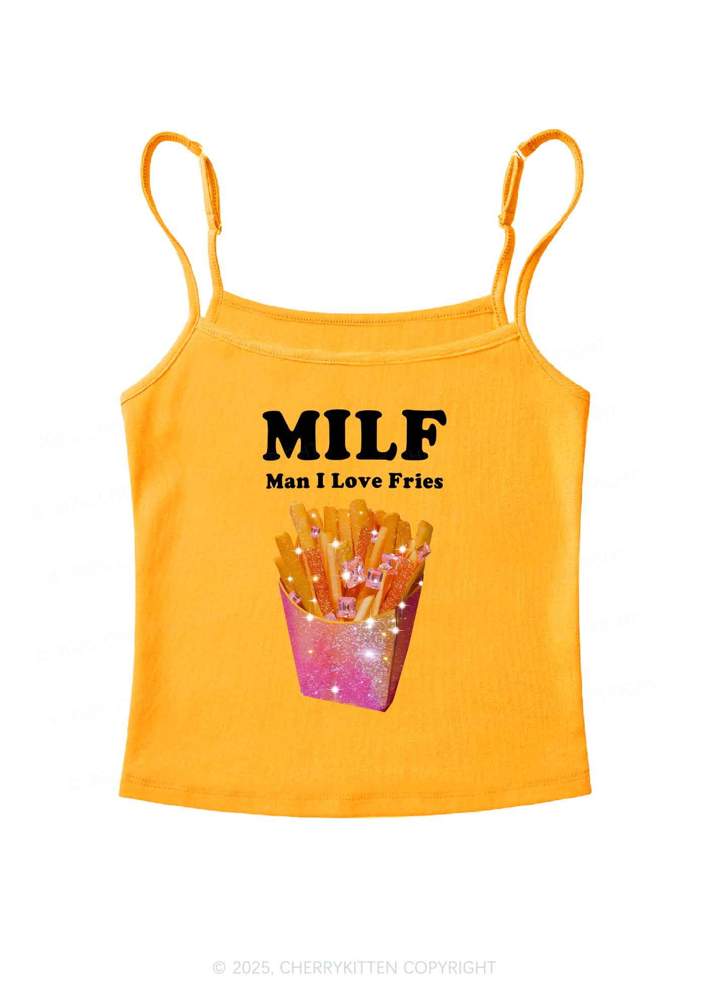 Man I Love Fries Y2K Spaghetti Strap Cami Cherrykitten