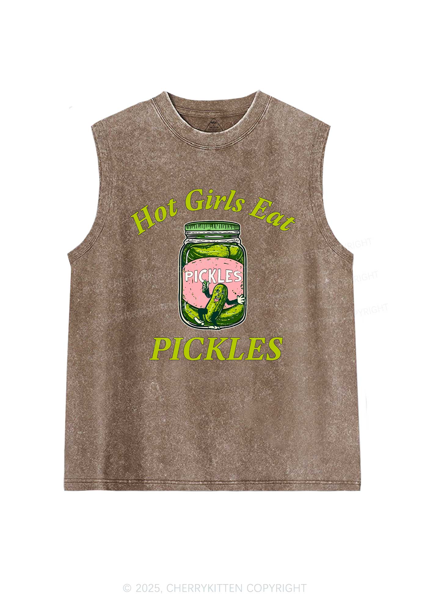 Hot Girls Eat Pickles Y2K Washed Muscle Tank Cherrykitten