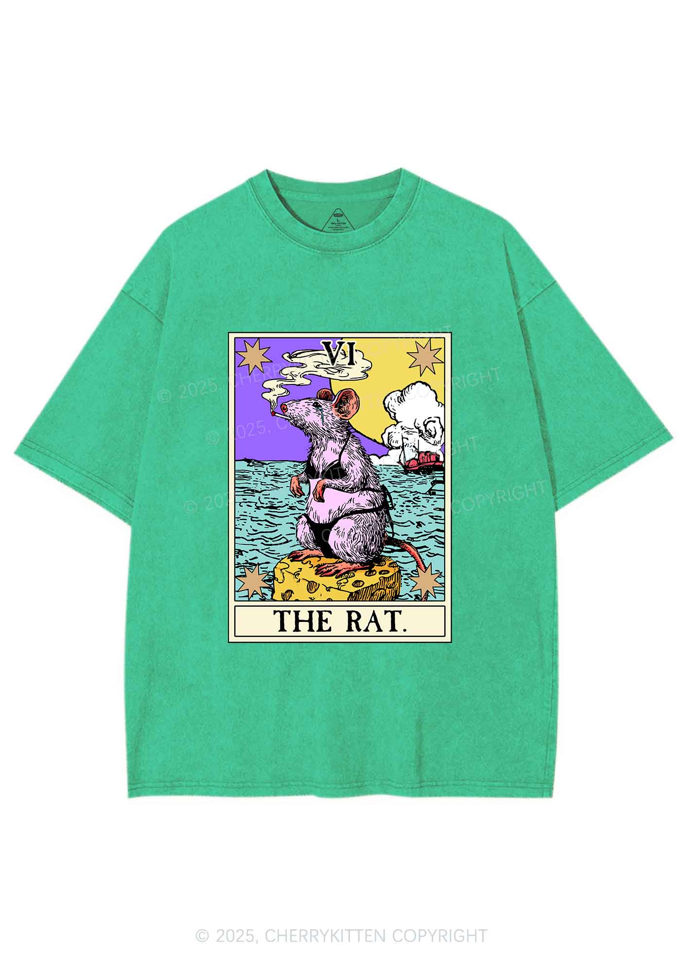 The Rat Smoking Y2K Shirts Washed Tee Cherrykitten
