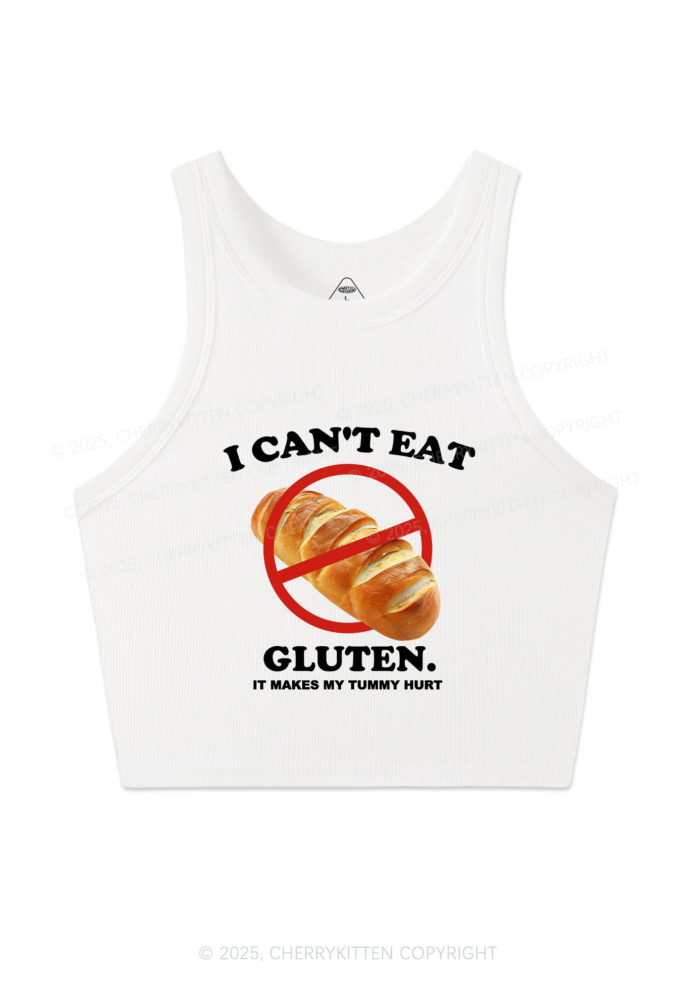 I Cant Eat Gluten Y2K Crop Tank Top Cherrykitten