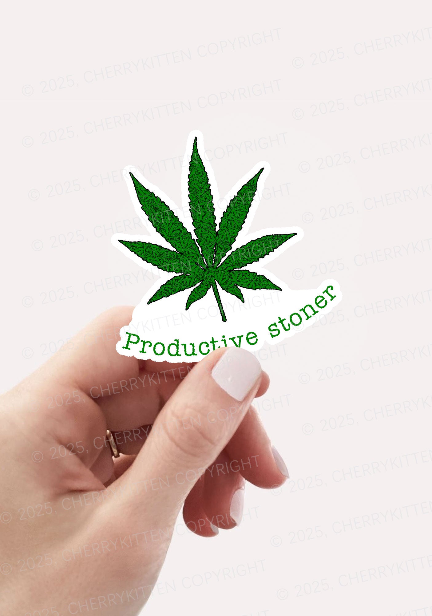 Productive Stoner 1Pc Y2K Sticker Cherrykitten