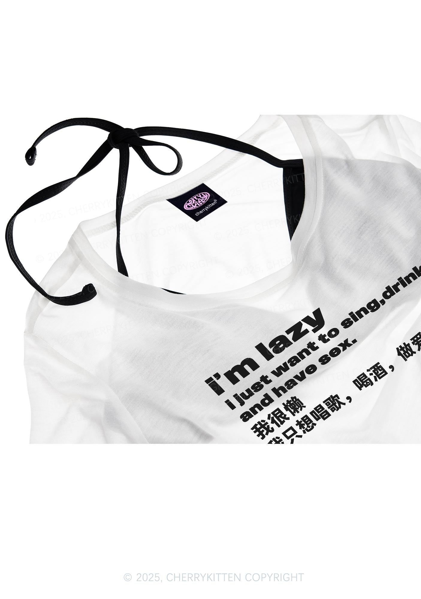 Im Lazy Y2K Sheer Boyfriend Tee Cherrykitten