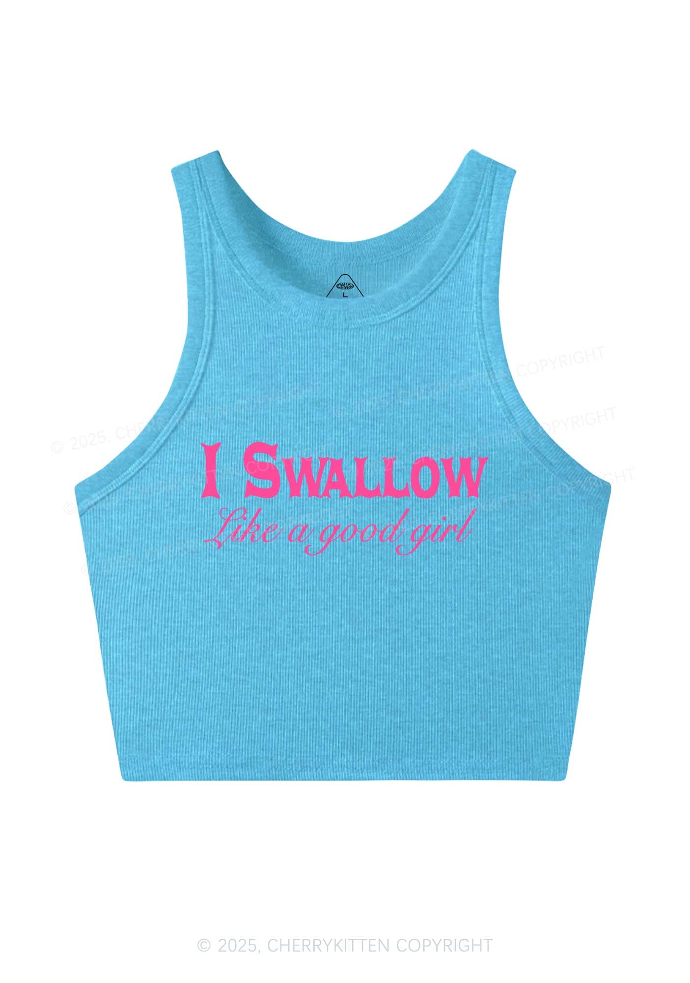 Swallow Like Good Gril Y2K Crop Tank Top Cherrykitten