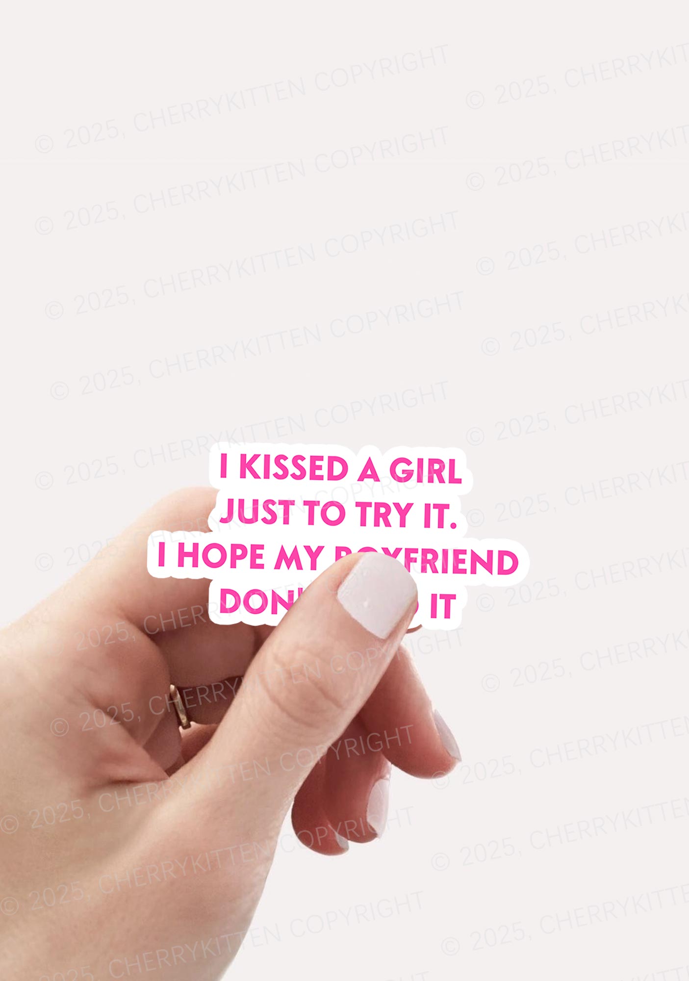 I Just Kissed A Girl Pride 1Pc Y2K Sticker Cherrykitten