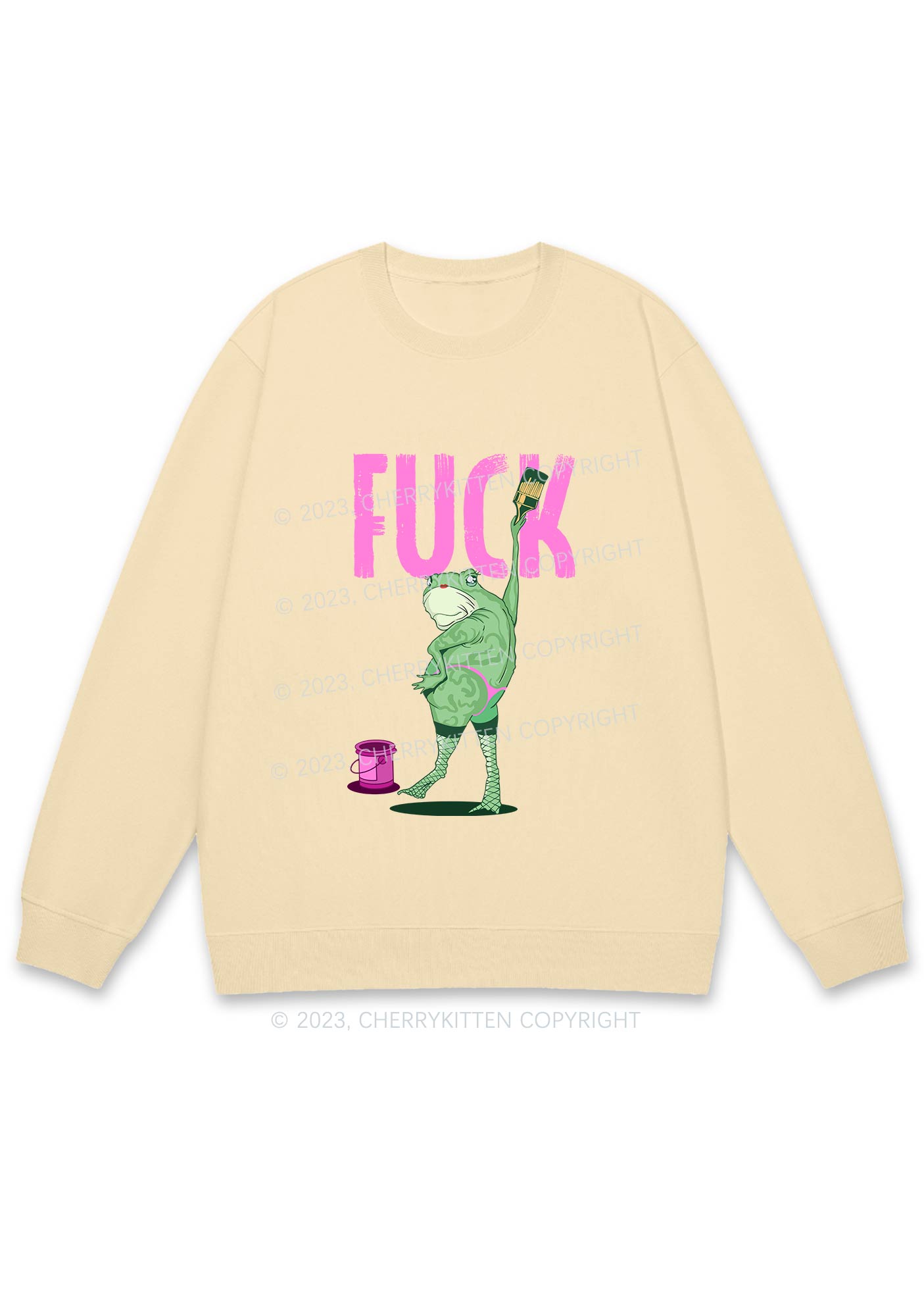 Frog Painting Fxck Y2K Sweatshirt Cherrykitten