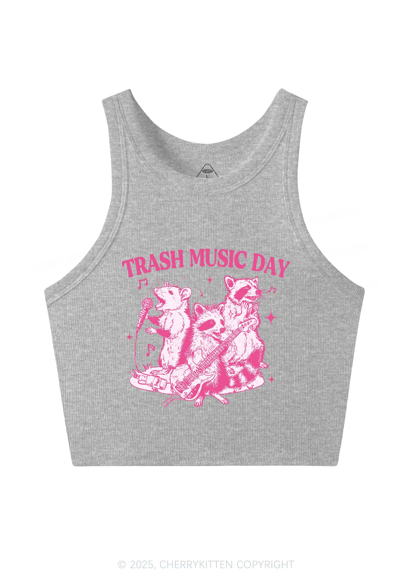 Trash Music Day Y2K Crop Tank Top Cherrykitten