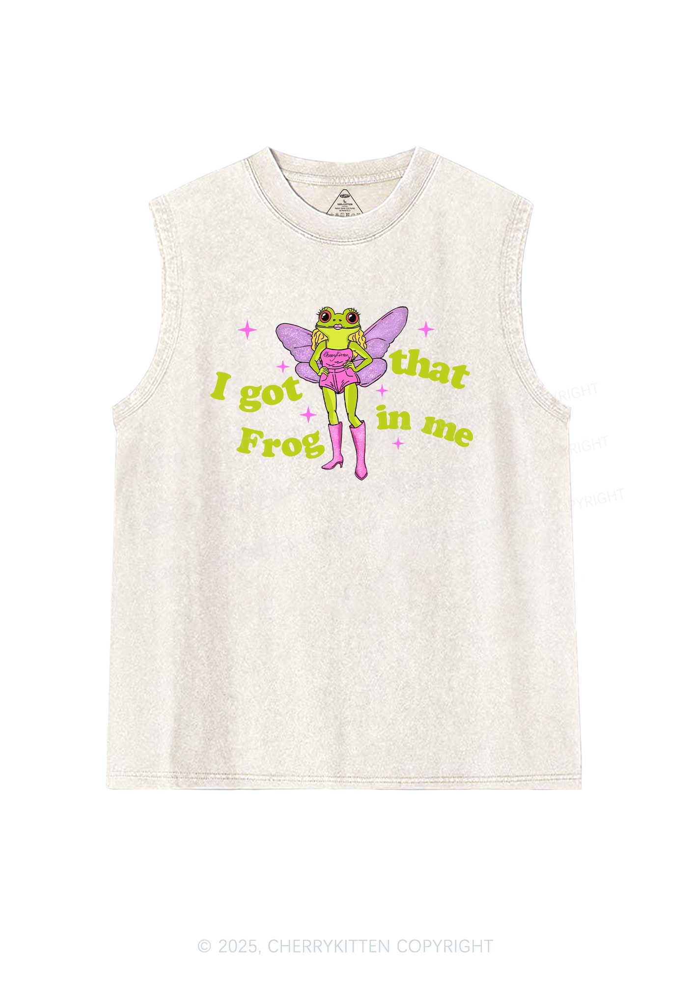 I Got That Frog Y2K Washed Muscle Tank Cherrykitten