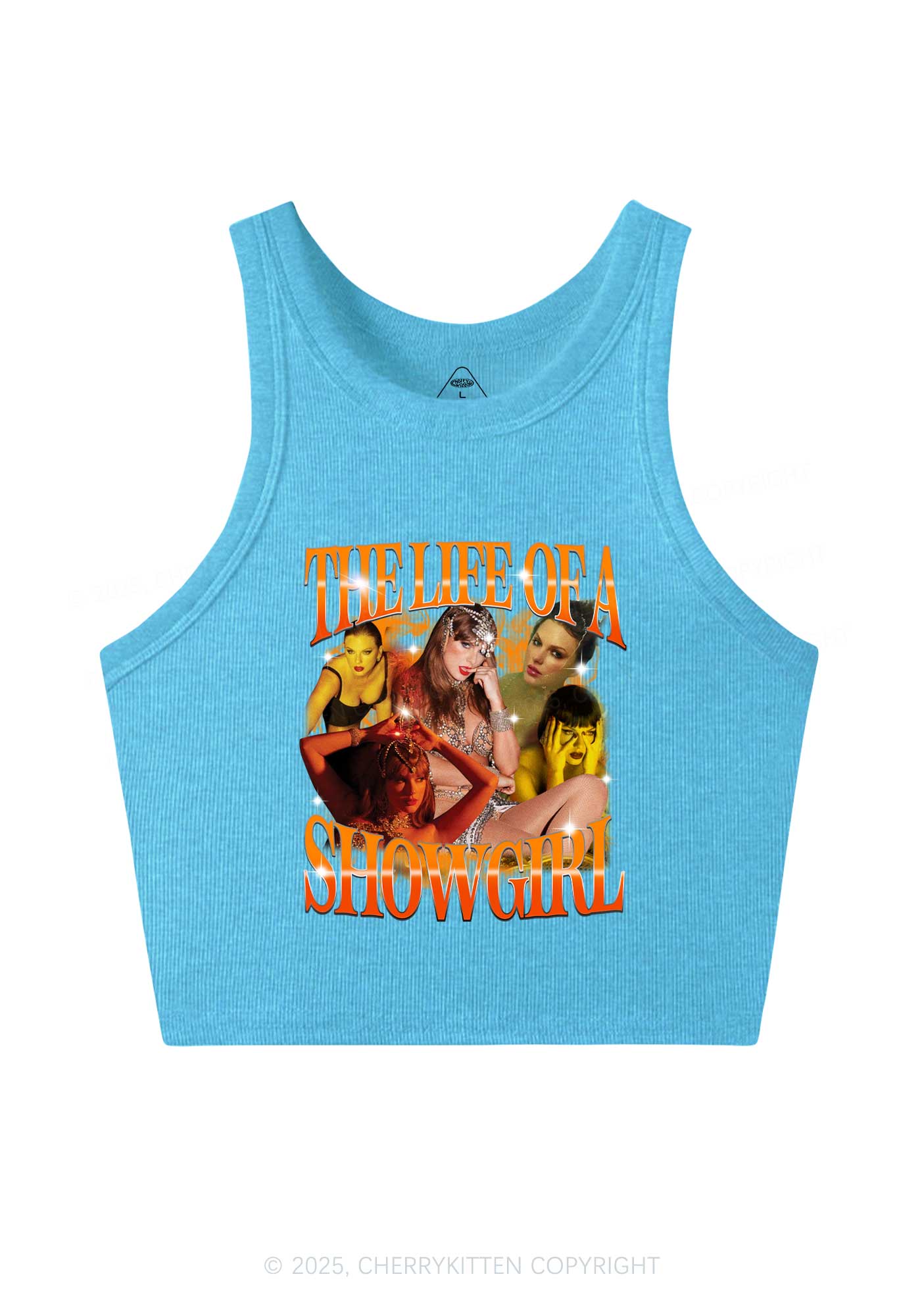 Orange Shiny Show TS Y2K Crop Tank Top Cherrykitten