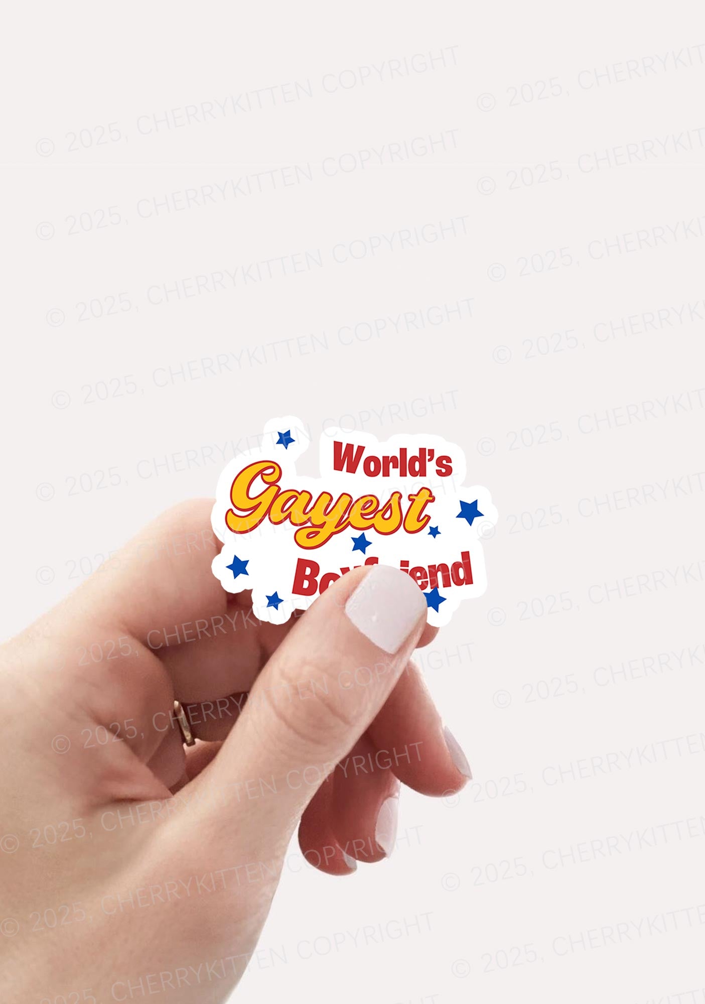 Worlds Gayest Boyfriend Pride 1Pc Y2K Sticker Cherrykitten