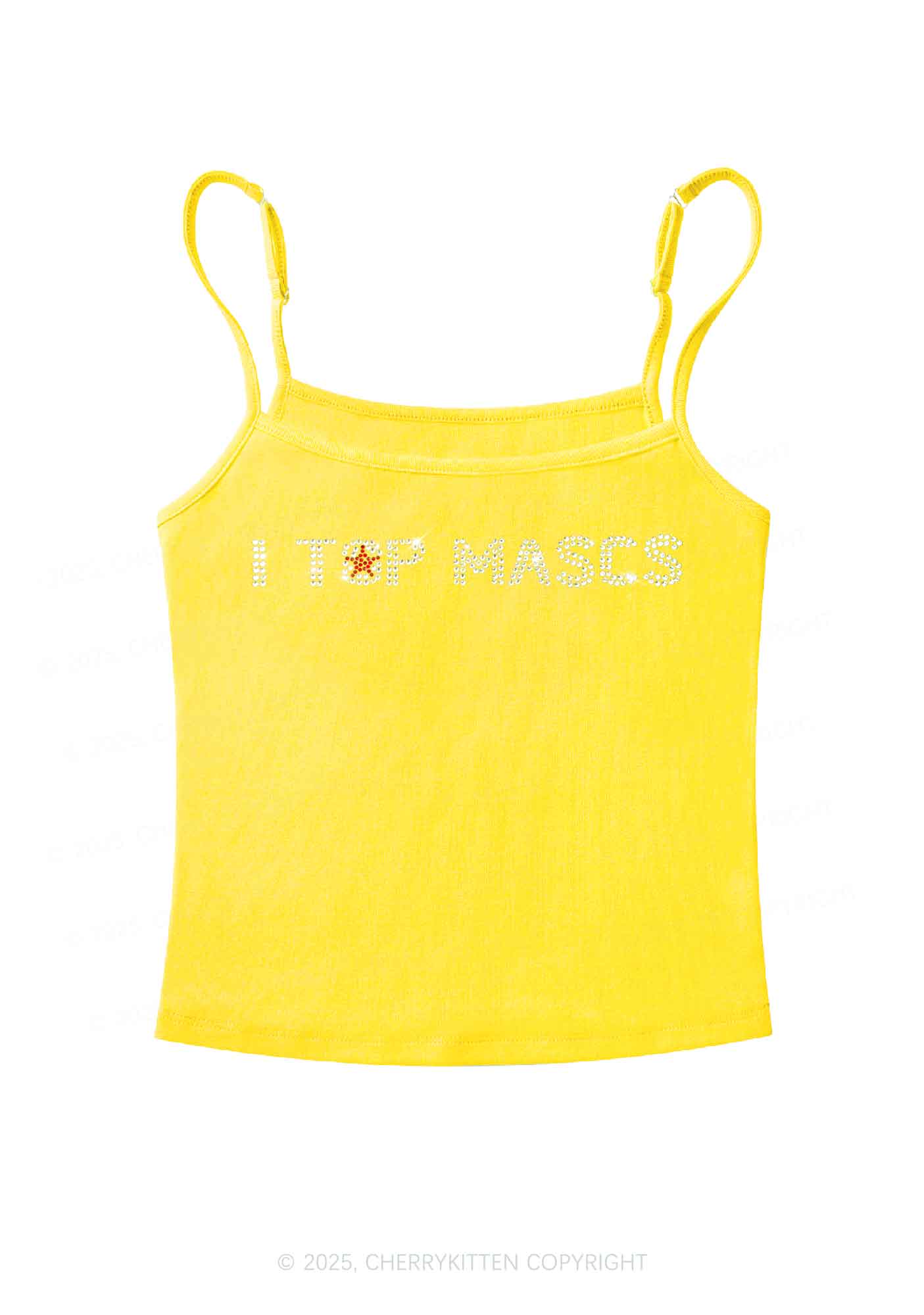 Rhinestone I Top Mascs Pride Y2K Spaghetti Strap Cami Cherrykitten