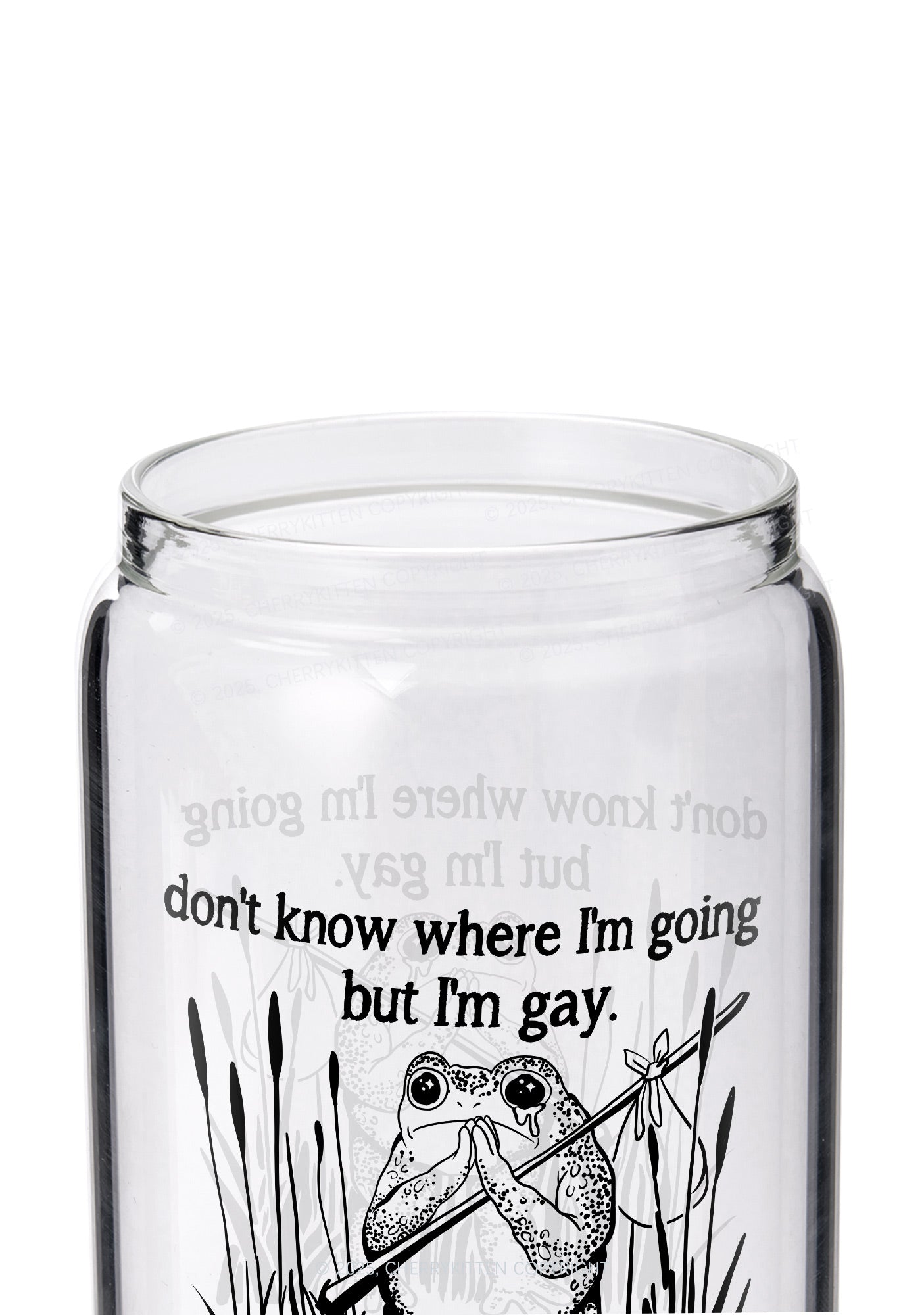 But I Am Gay Frog Pride Y2K Printed Glass Cup Cherrykitten