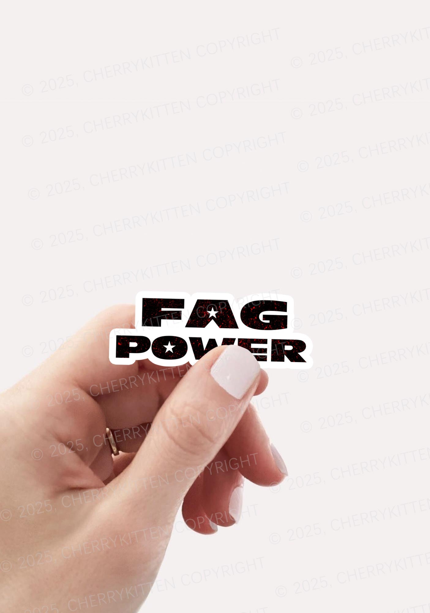 Fag Power Pride 1Pc Y2K Sticker Cherrykitten