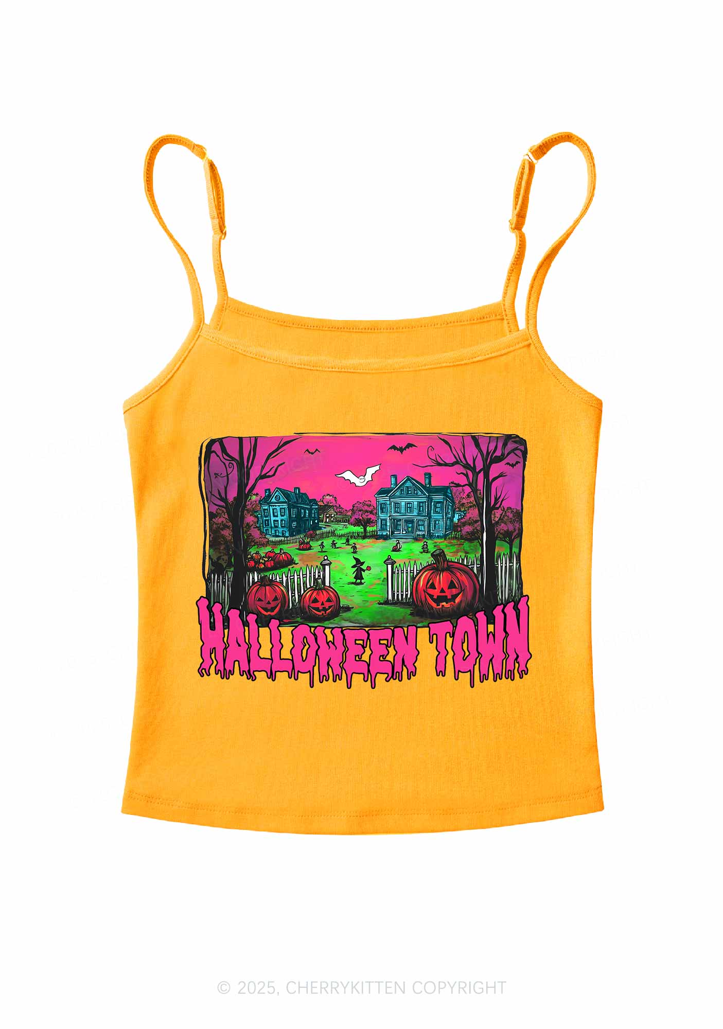 Halloween Pumpkin Town Y2K Spaghetti Strap Cami Cherrykitten
