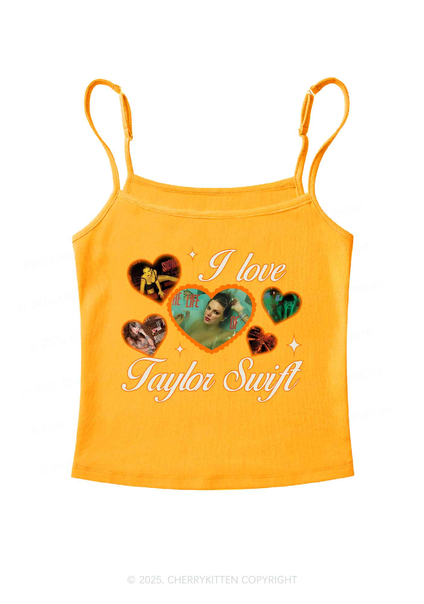 Love Heart TS Y2K Spaghetti Strap Cami Cherrykitten