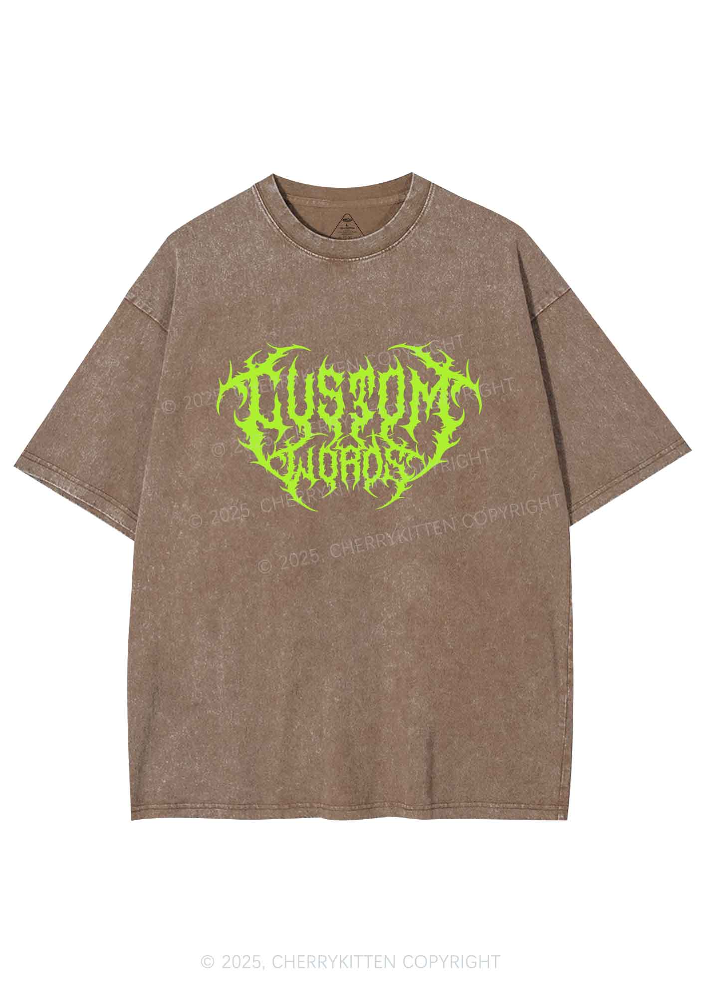 Custom Punk Words Y2K Shirts Washed Tee Cherrykitten