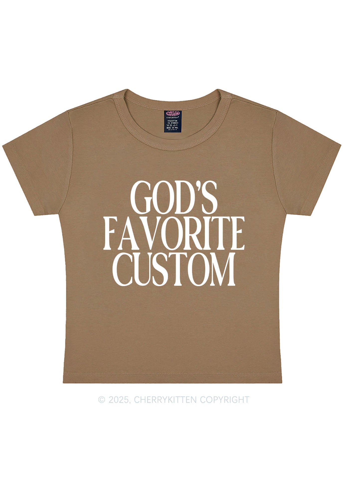 Gods Favorite Custom Y2K Baby Tee Cherrykitten