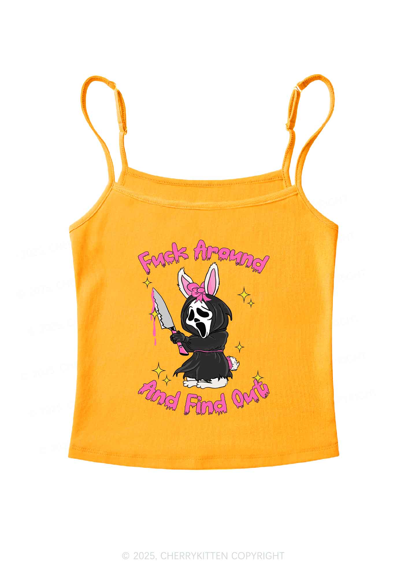 Halloween Fxxk Around Find Out Y2K Spaghetti Strap Cami Cherrykitten