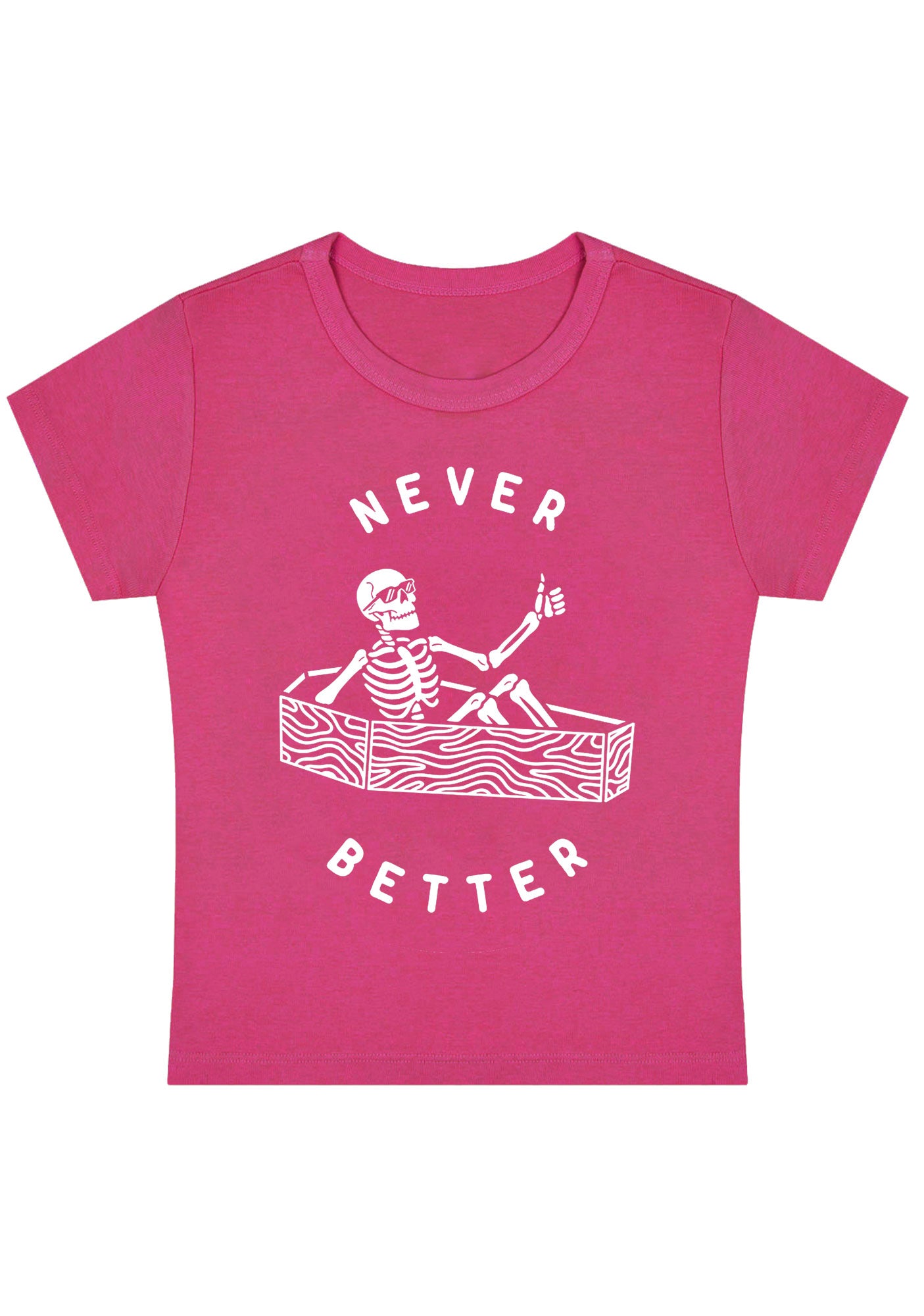 Halloween Never Better Skeleton Y2K Baby Tee