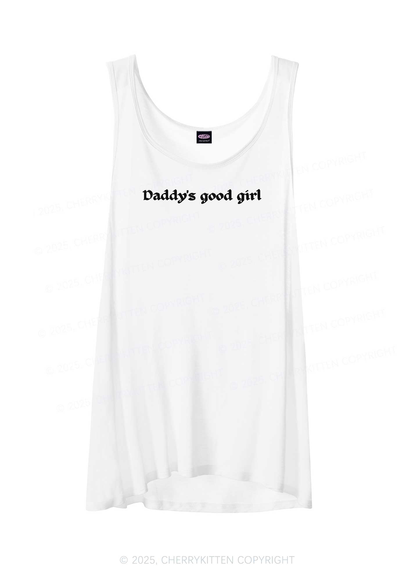 Daddys Good Girl Y2K Sheer Boyfriend Tank Cherrykitten