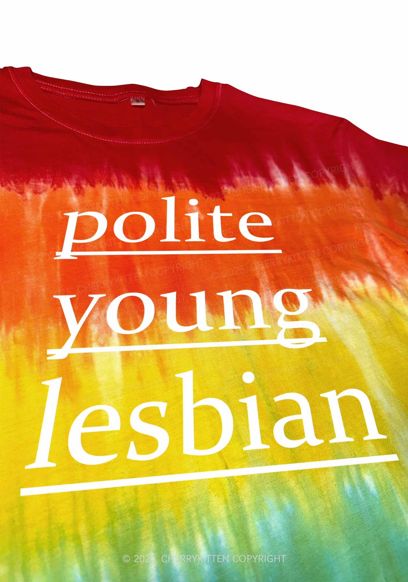 Polite Young Lesbian Y2K Tie Dye Shirts Cherrykitten