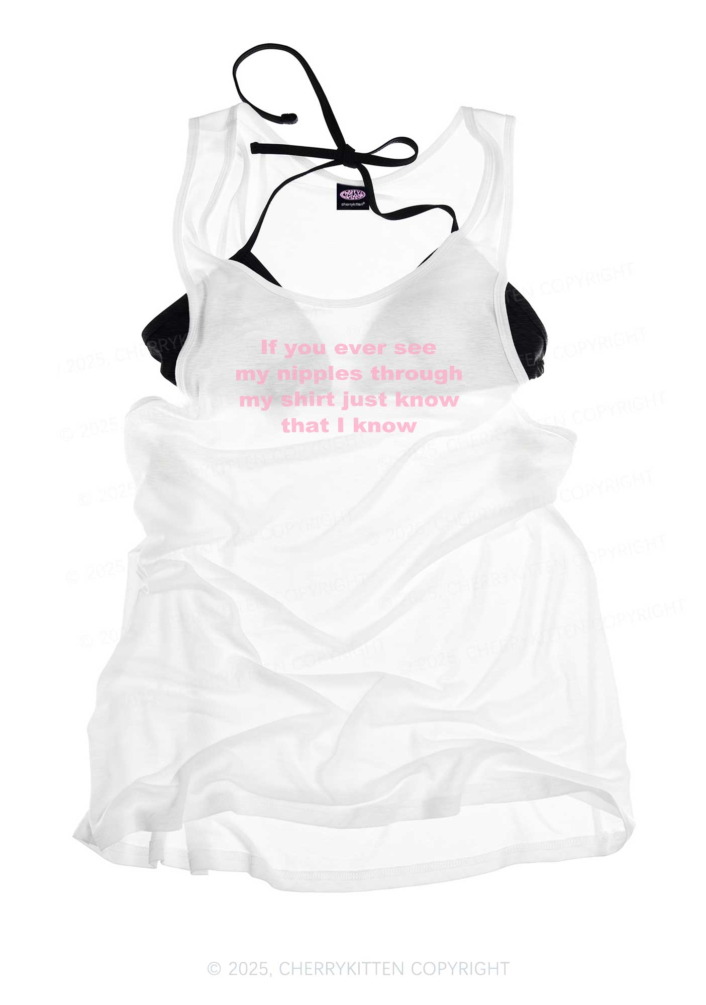 If You Ever See My Shirt Y2K Sheer Boyfriend Tank Cherrykitten